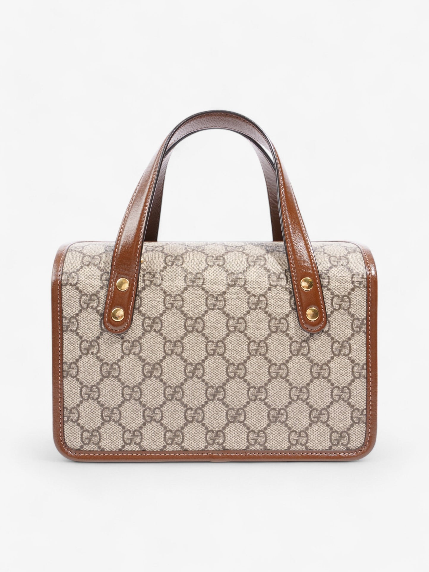 Gucci Horsebit 1955 Top Handle GG Supreme / Brown Coated Canvas Mini