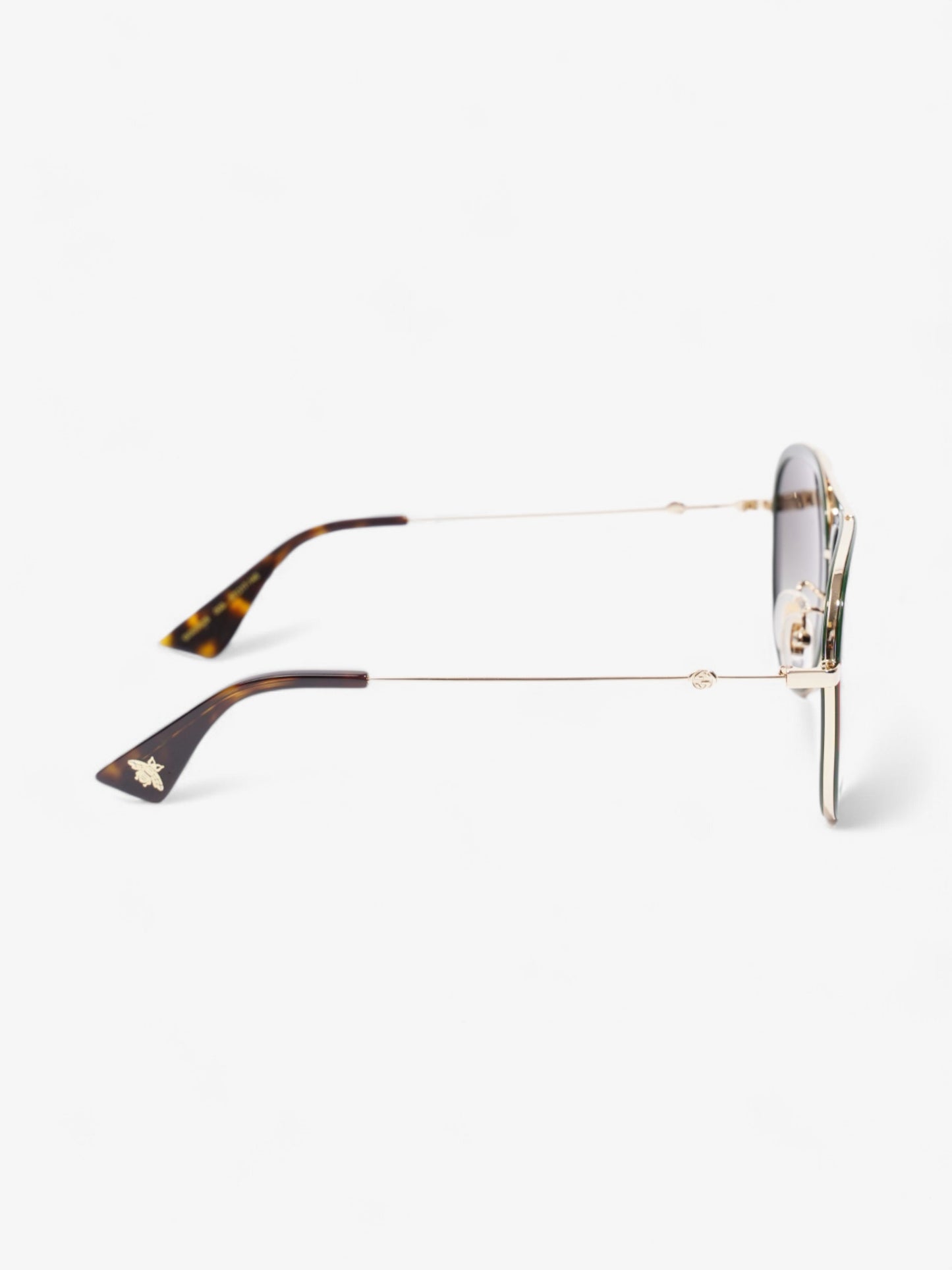 Gucci Web Aviator Gold / Green / Red Acetate 140mm