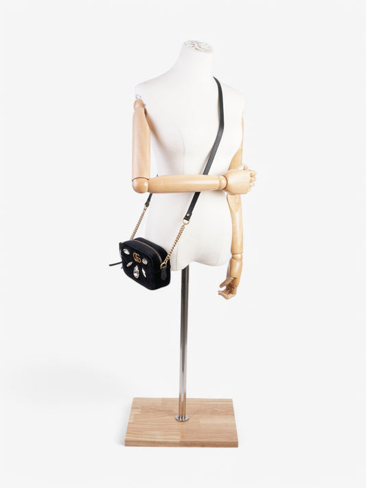 Gucci GG Marmont Crystal Black Velvet Mini