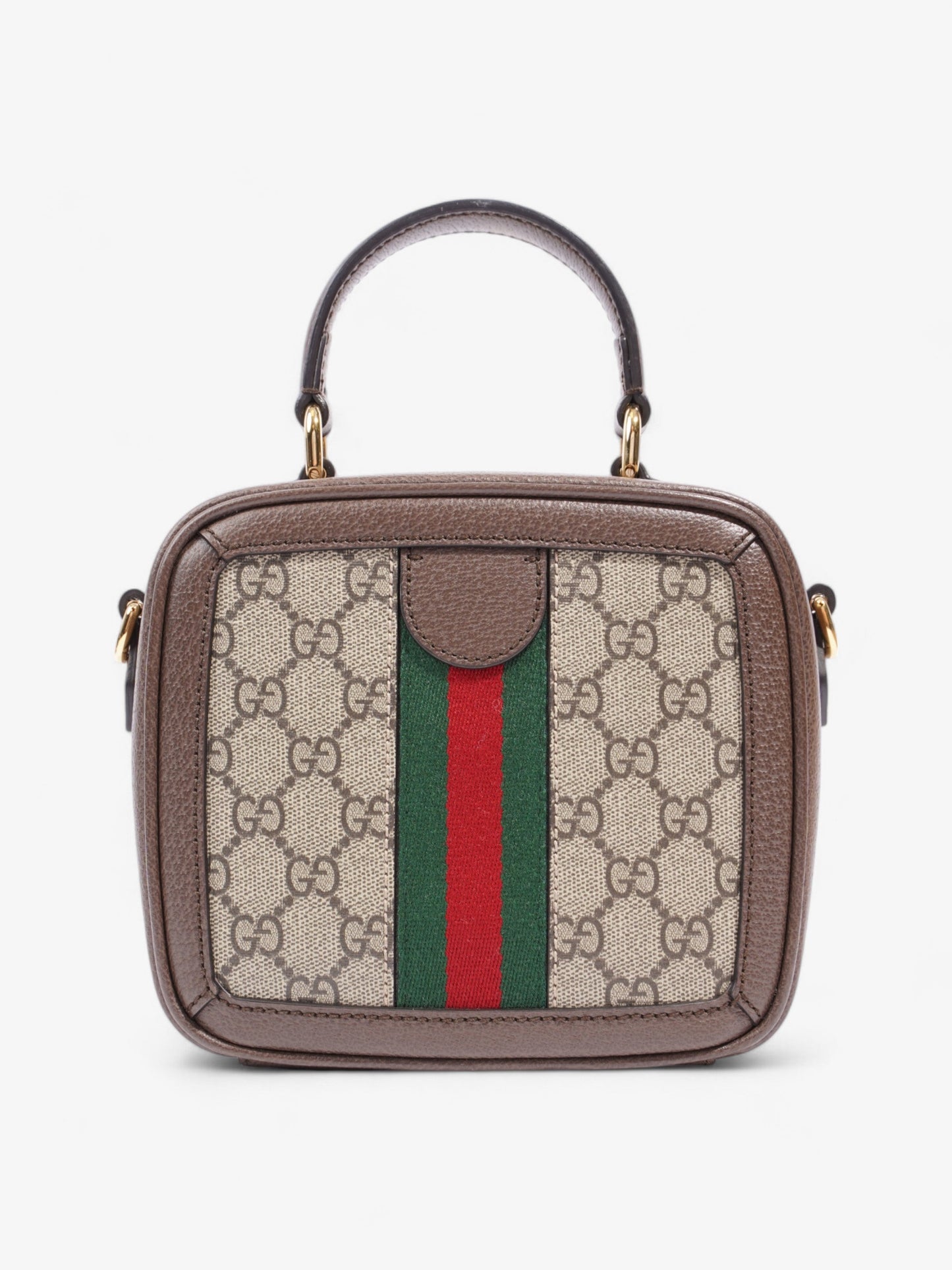 Gucci Ophidia Top Handle GG Supreme / Green / Red Canvas Mini