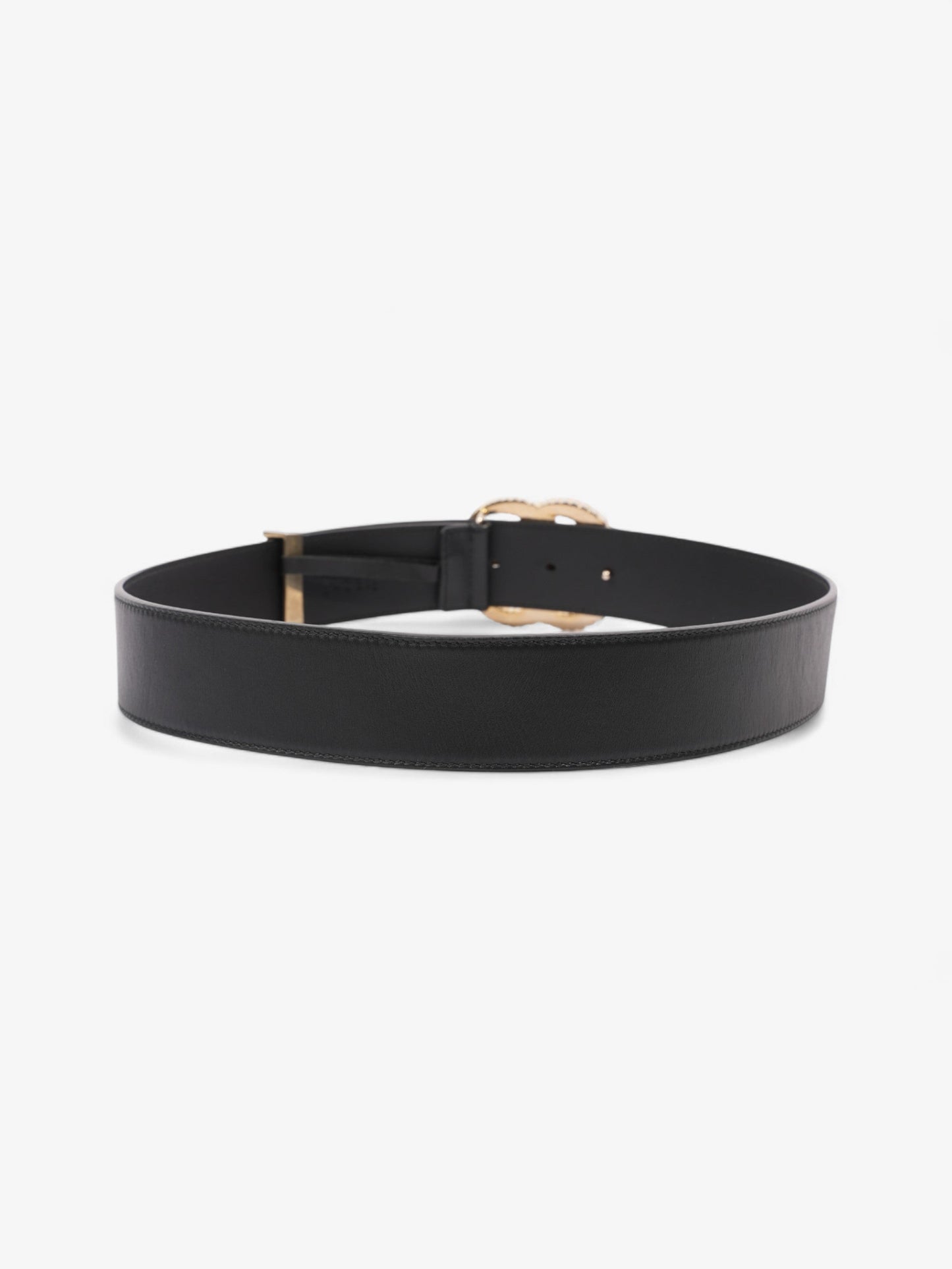 Gucci Double G Belt Black / Gold Leather 80cm / 32"
