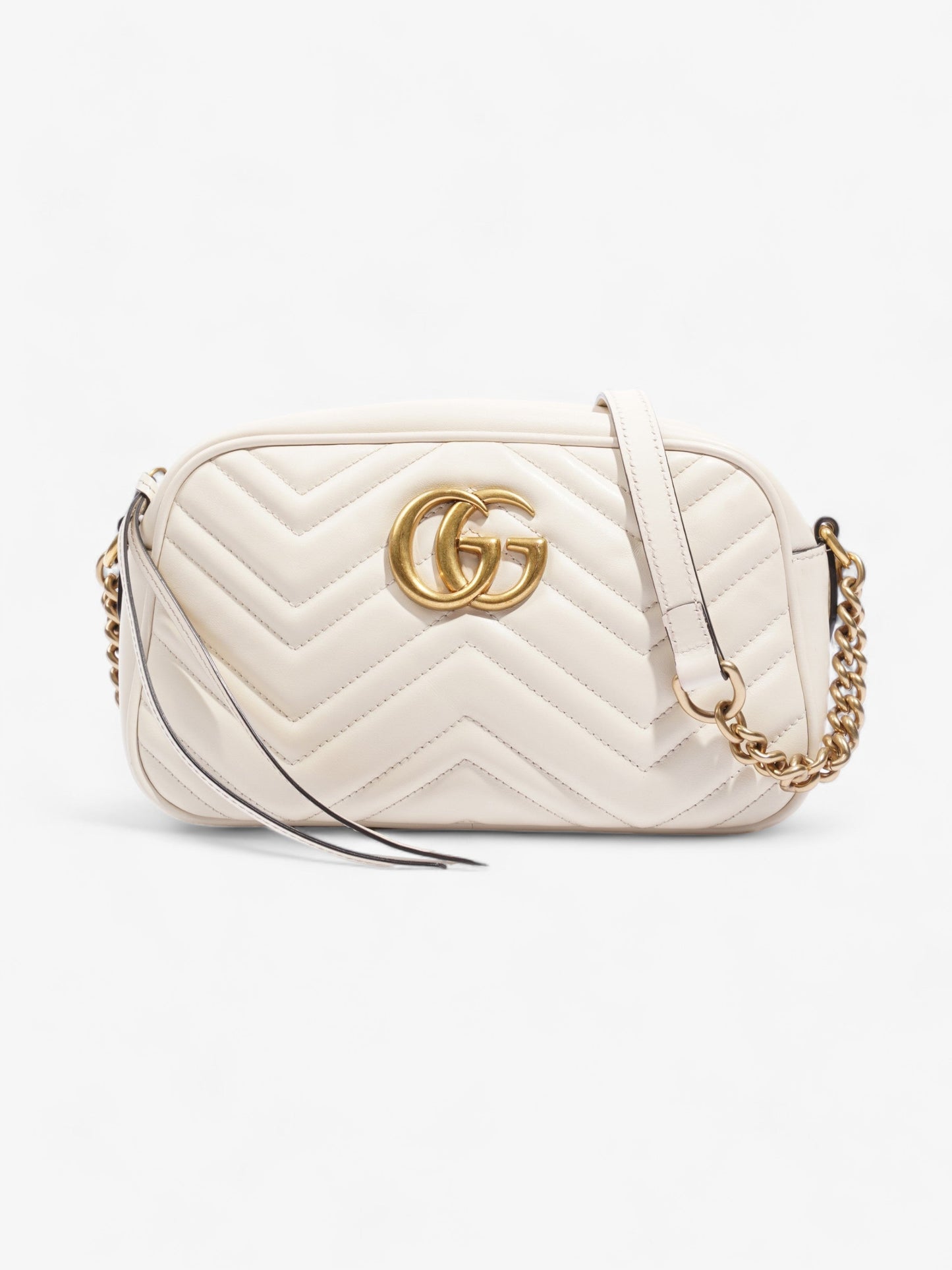 Gucci Marmont  White Matelasse Leather Small