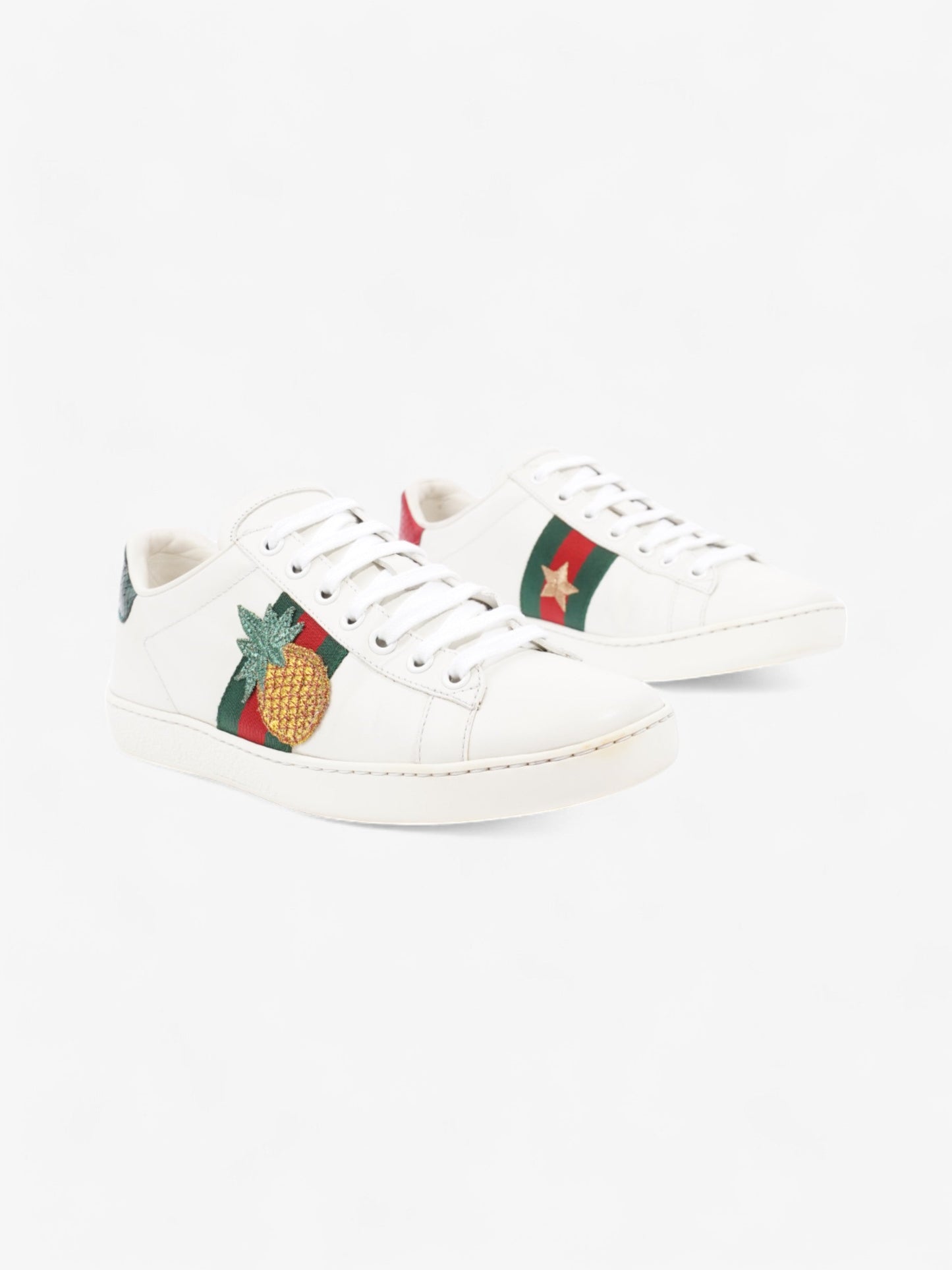Gucci Ace Embroidered Sneakers White / Red / Green Leather EU 35.5 UK 2.5