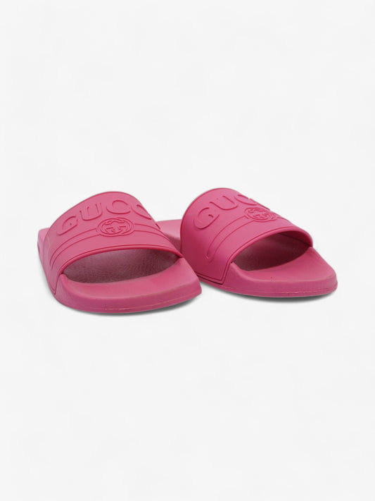 Gucci Logo Slider Fuschia Rubber EU 41 UK 8