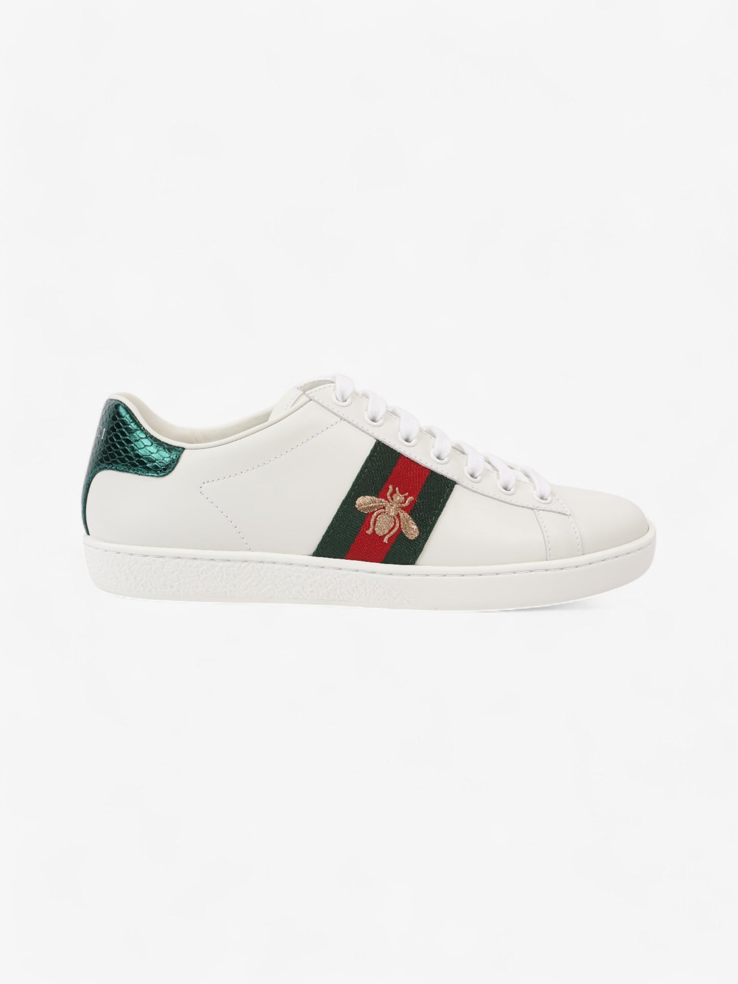 Gucci New Ace Bee Sneakers White / Green / Red Leather EU 38 UK 5