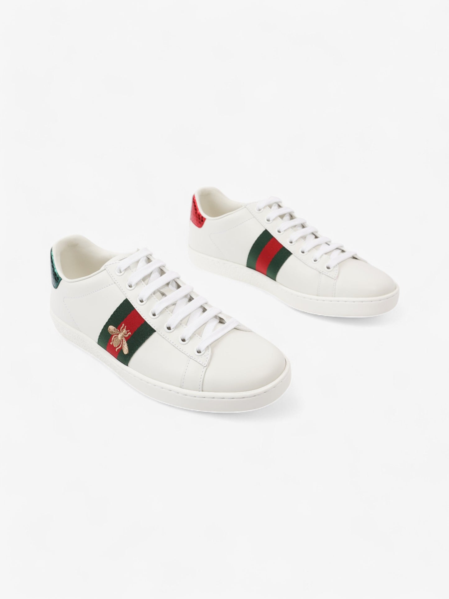 Gucci New Ace Bee Sneakers White / Green / Red Leather EU 38 UK 5