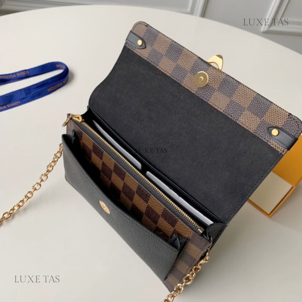 Vavin PM Damier Ebene Leather Crossbody Bag for Women