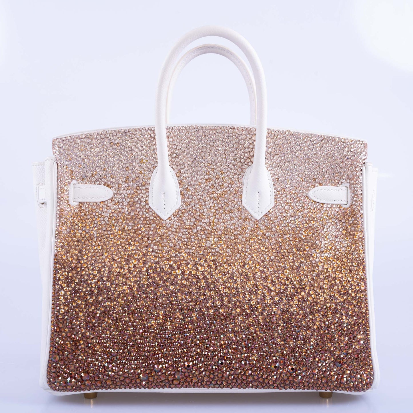 Vintage Hermès Birkin 25 'Ombré' Custom Swarovski Crystals with Gold Hardware