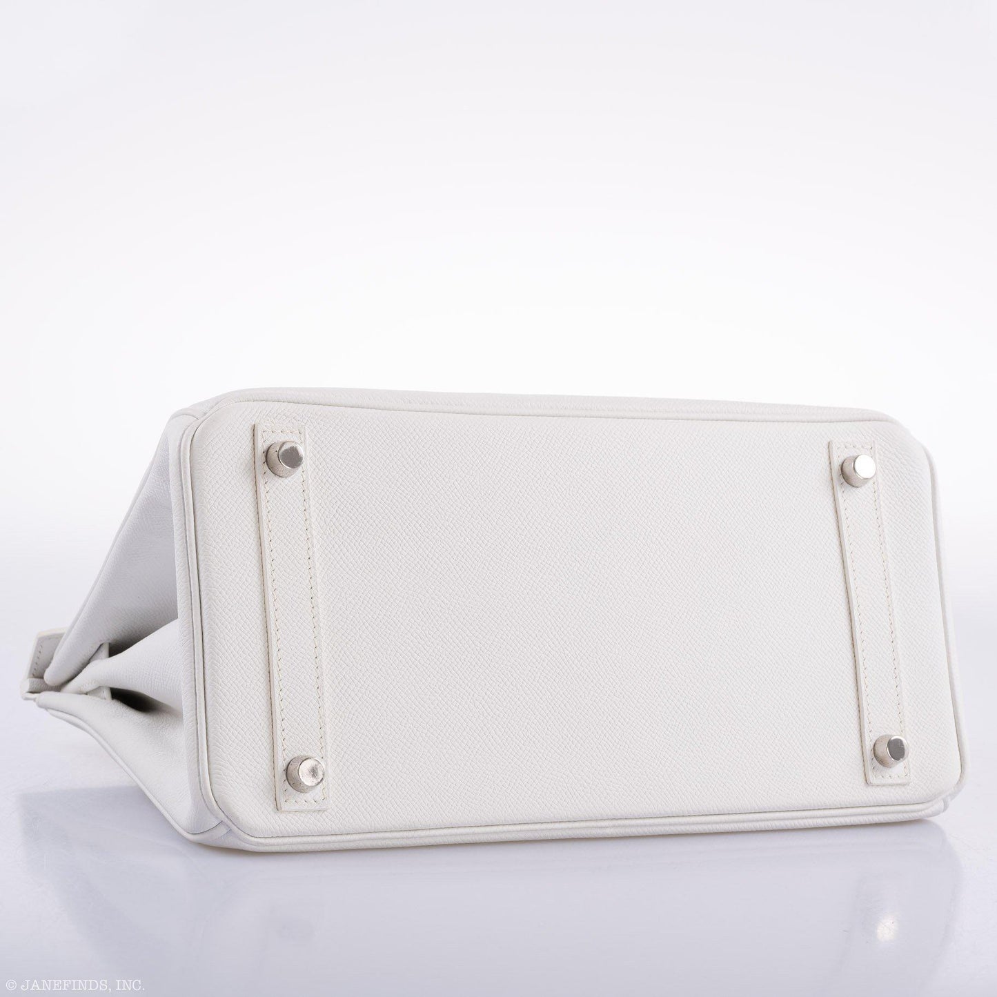 Vintage Hermès Birkin 30 White Epsom with Custom Feather Panel & Palladium Hardware - 2010, N Square