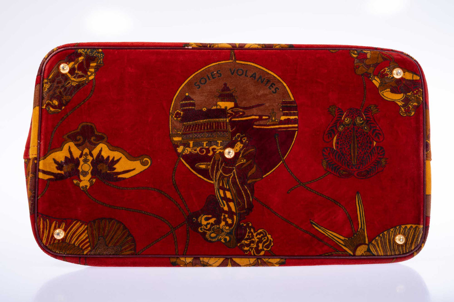 Vintage Hermès Bolide 45 SOIES VOLANTES Rouge H Box and Velvet Travel Bag