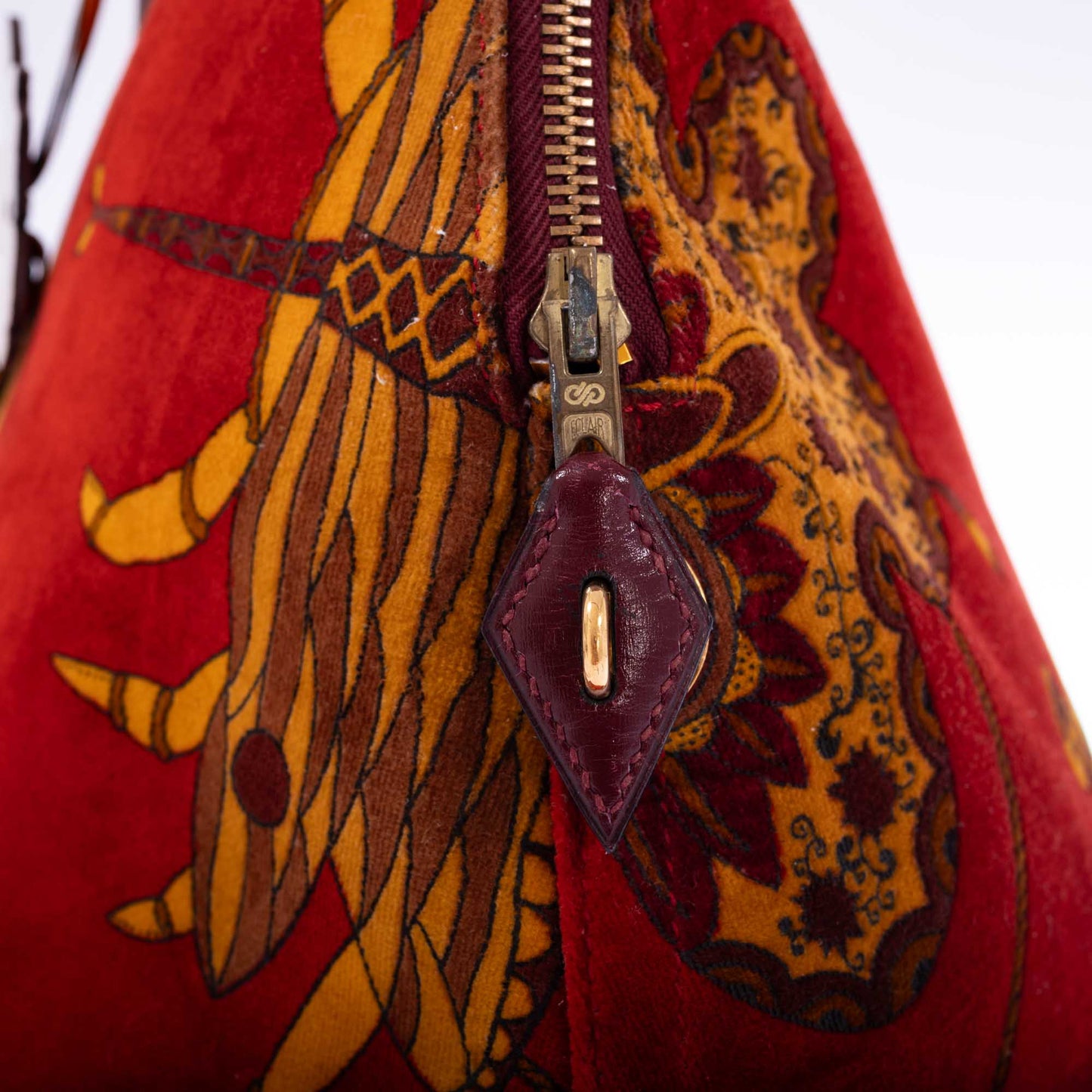 Vintage Hermès Bolide 45 SOIES VOLANTES Rouge H Box and Velvet Travel Bag