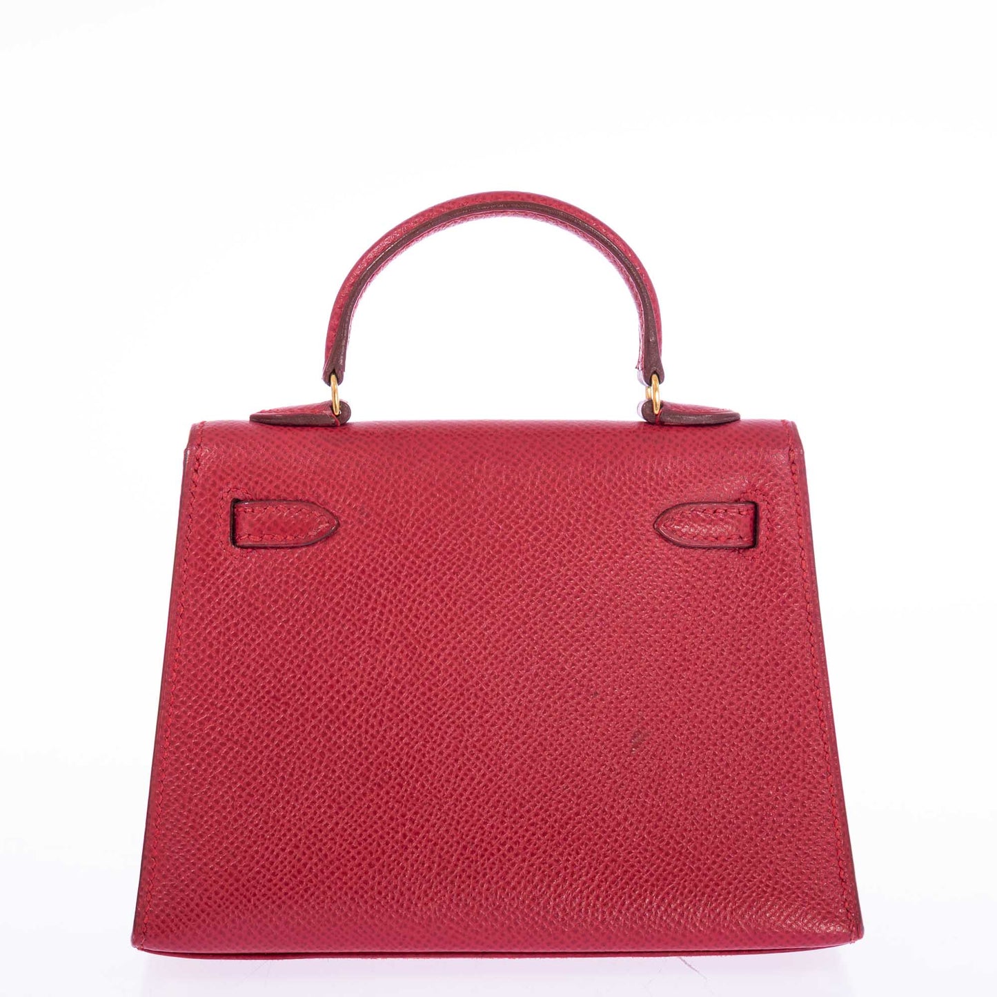 Vintage Hermès Kelly 15 Sellier Micro Rouge Vif Courchevel Gold Hardware
