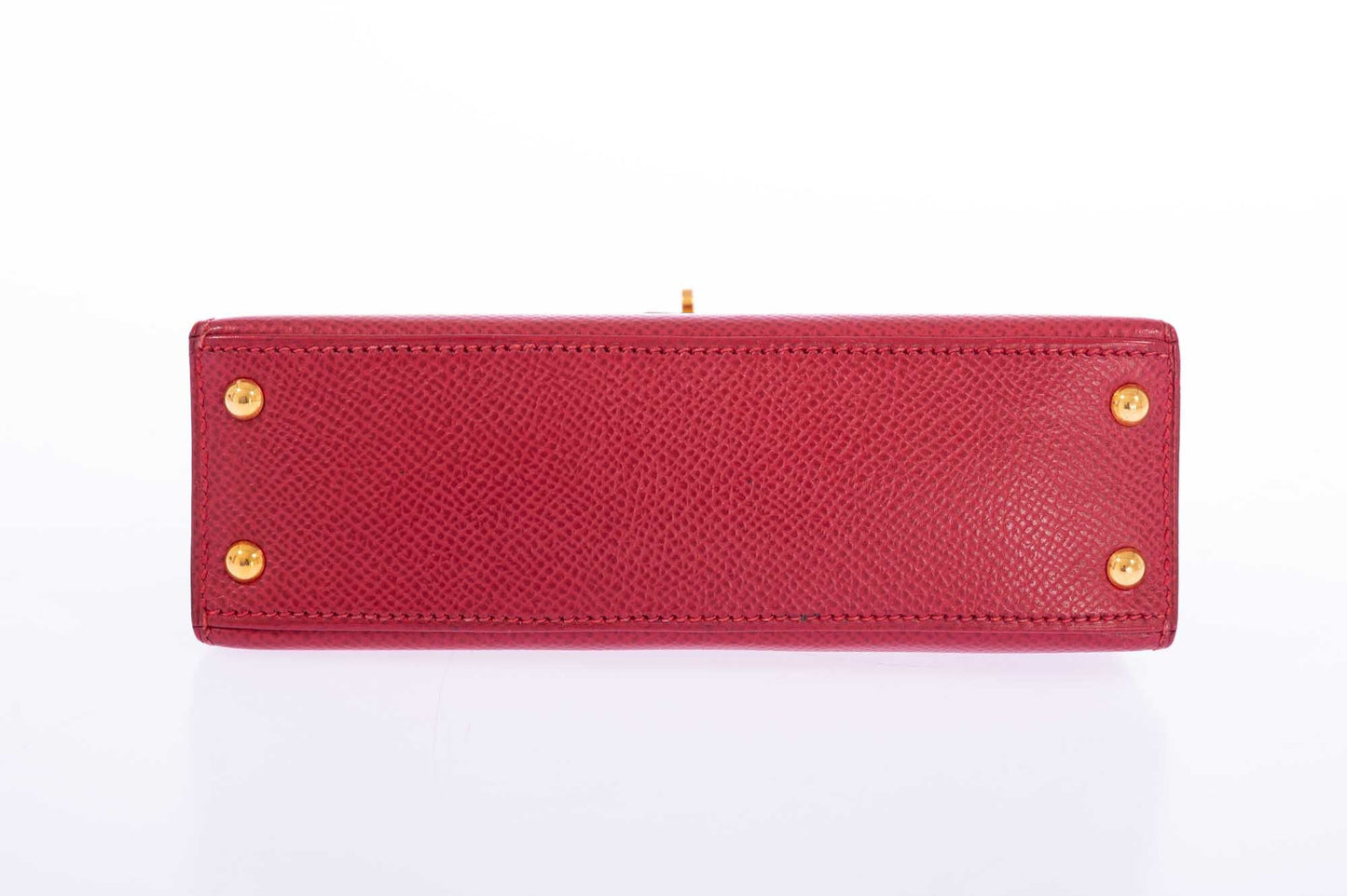 Vintage Hermès Kelly 15 Sellier Micro Rouge Vif Courchevel Gold Hardware