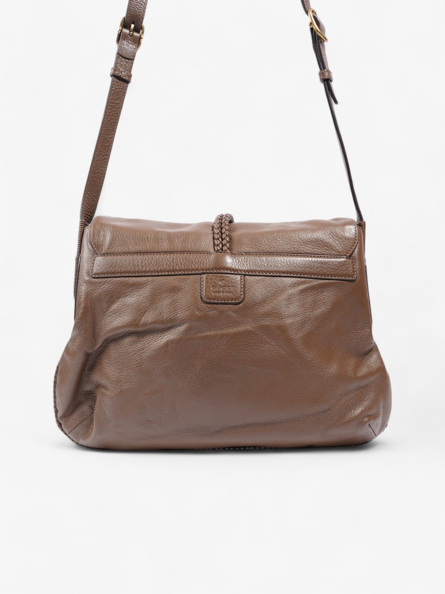 Gucci Bamboo Flap Brown Leather