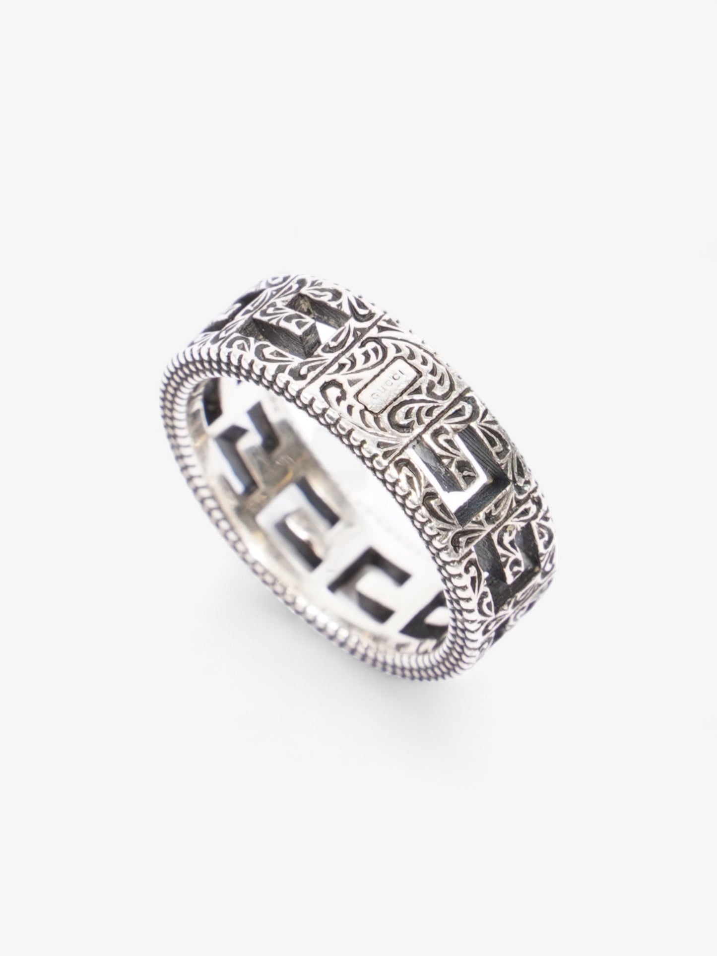 Gucci Sqaure G Ring Silver Silver Sterling 16 (Circumference - 56mm)