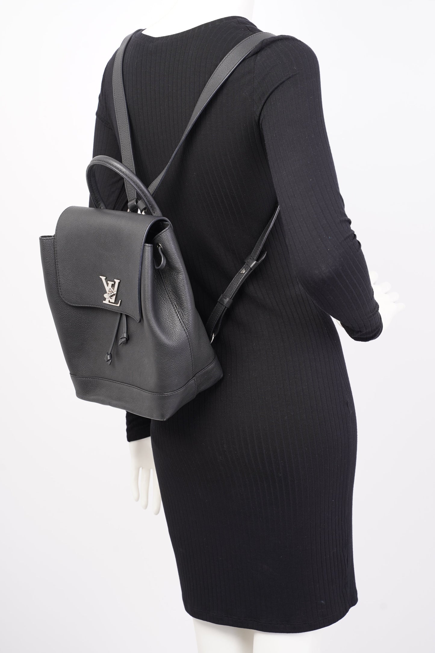 Louis Vuitton Lock Me Backpack Black Taurillon Leather Mini