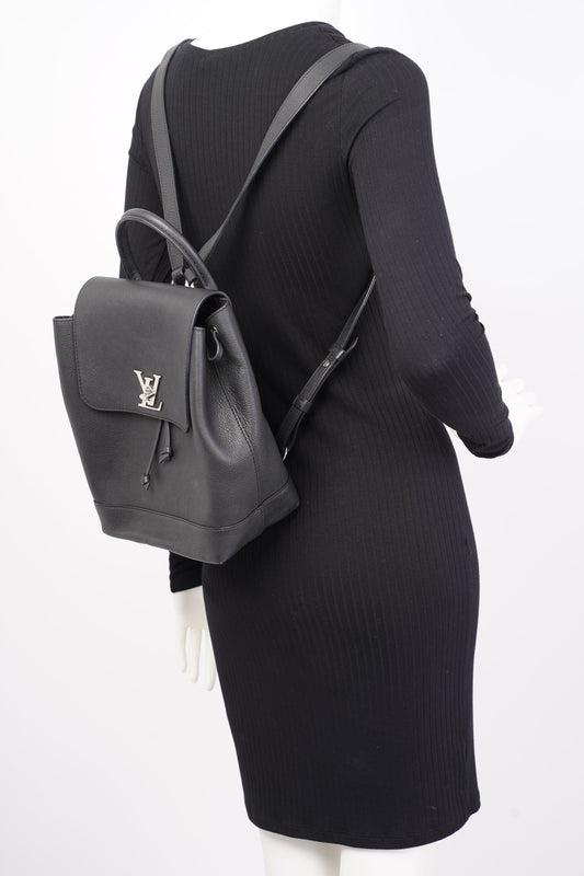 Louis Vuitton Lock Me Backpack Black Taurillon Leather Mini