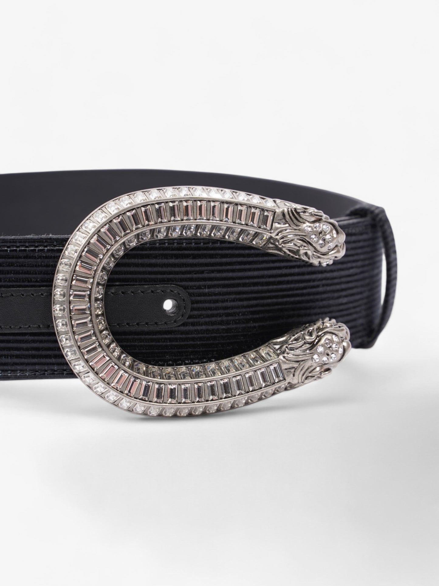 Gucci GG Dionysus Belt Black / Silver / Crystal Fabric 70cm / 28"