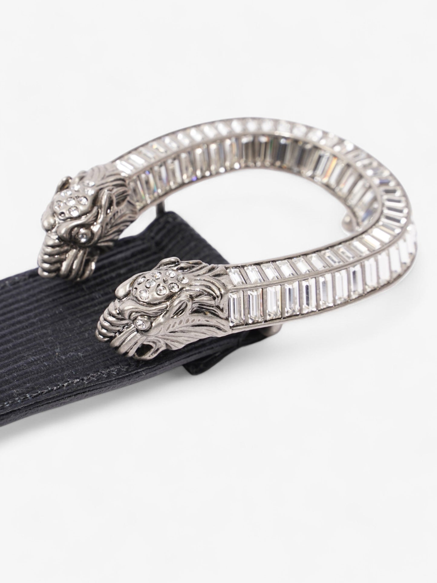 Gucci GG Dionysus Belt Black / Silver / Crystal Fabric 70cm / 28"