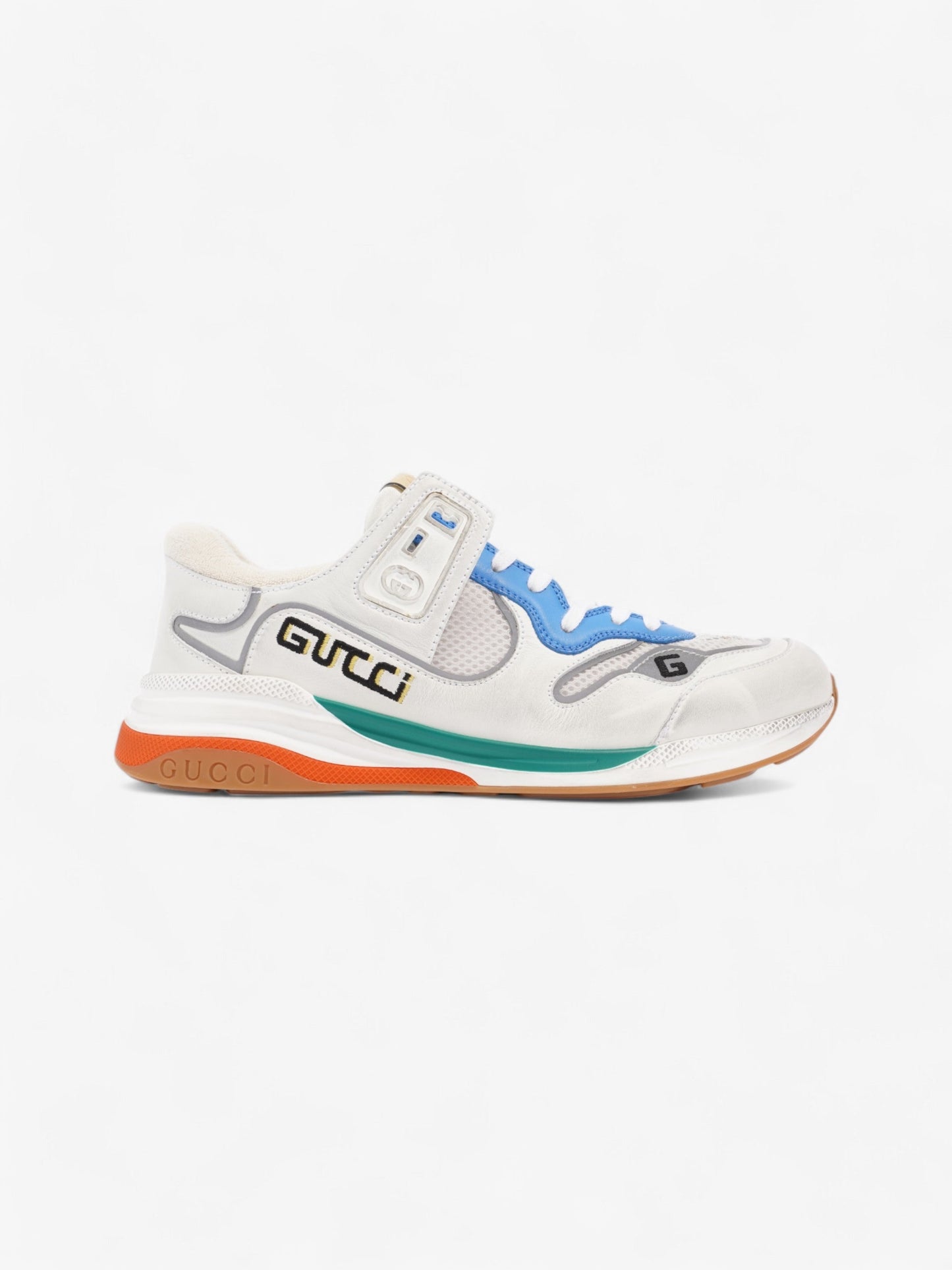 Gucci Ultrapace Sneakers White / Blue / Green Mesh EU 42 UK 8
