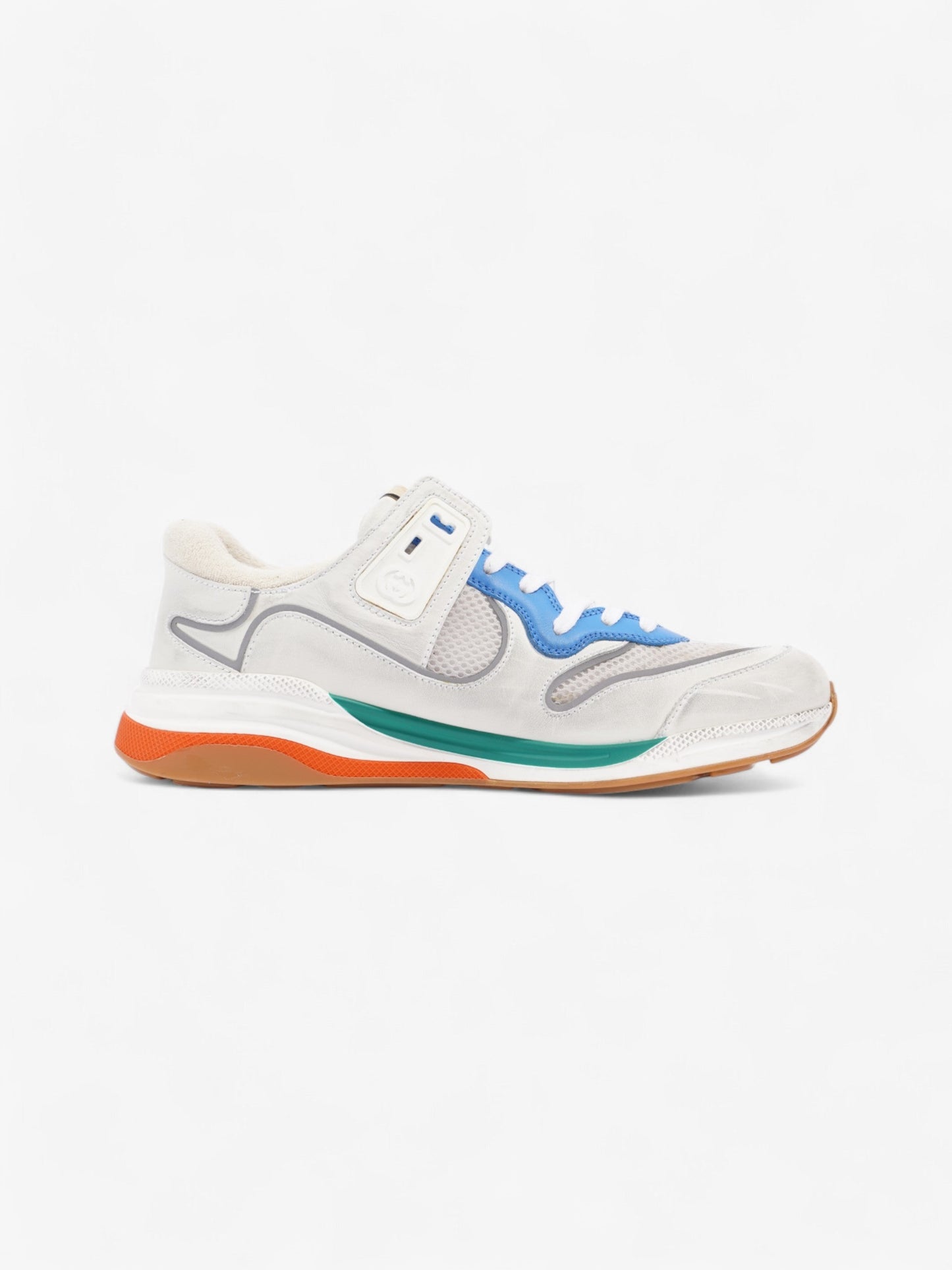 Gucci Ultrapace Sneakers White / Blue / Green Mesh EU 42 UK 8