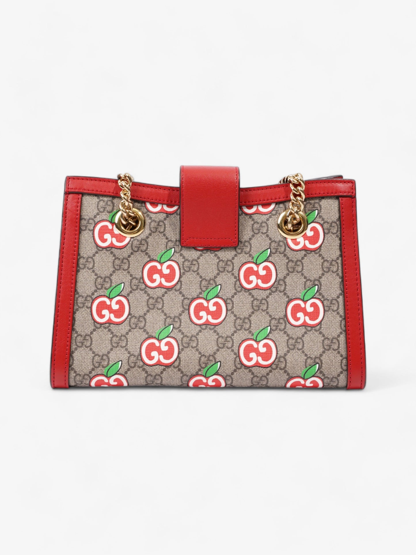 Gucci GG Apple Padlock Beige And Ebony GG Supreme / Red Coated Canvas Small