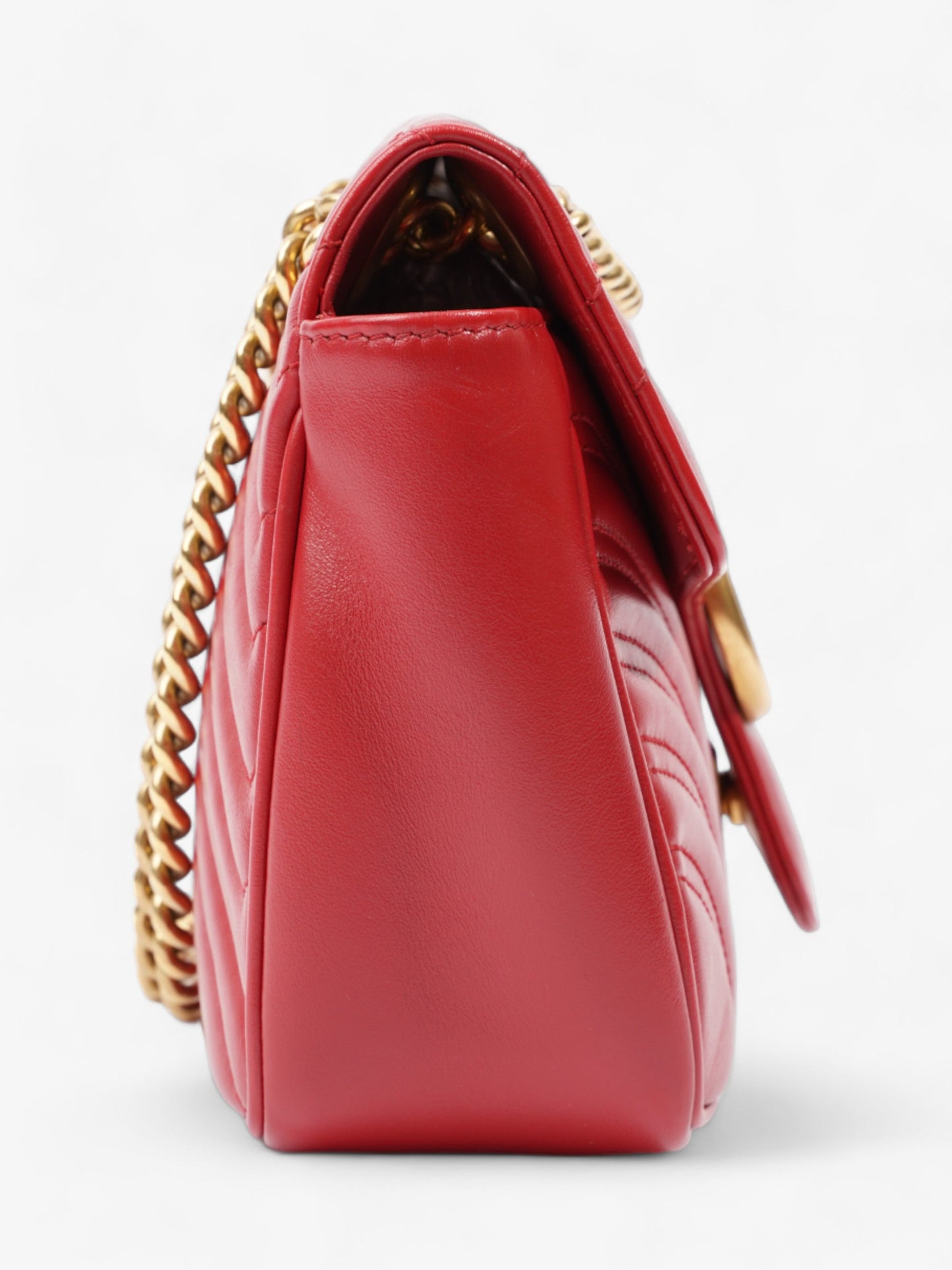 Gucci Marmont Flap Red Matelasse Leather Small