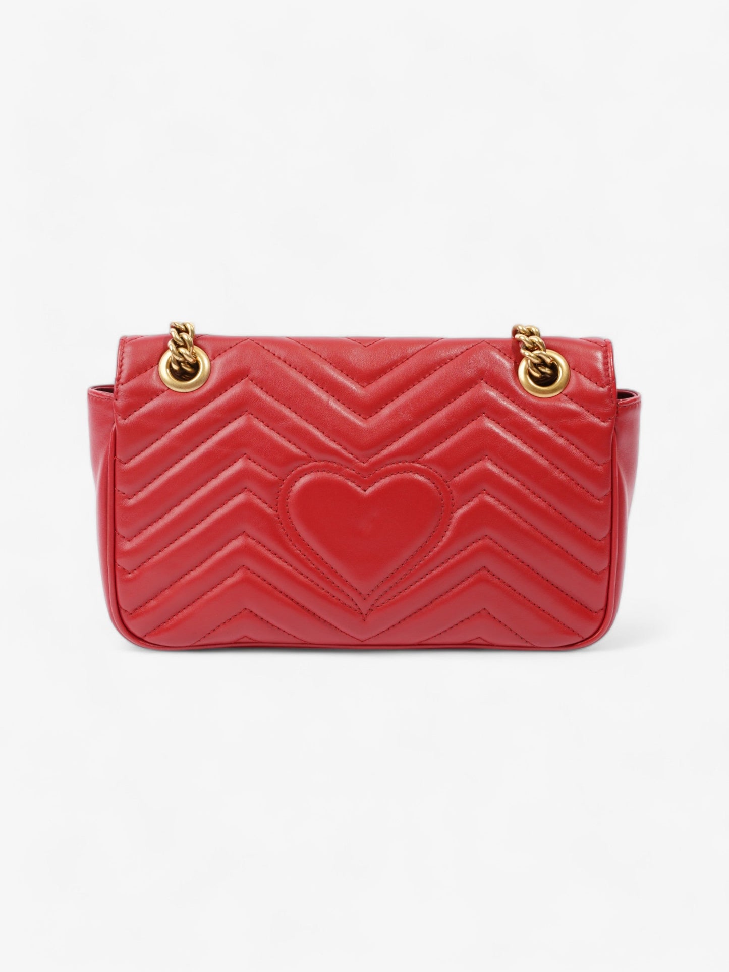 Gucci Marmont Flap Red Matelasse Leather Small