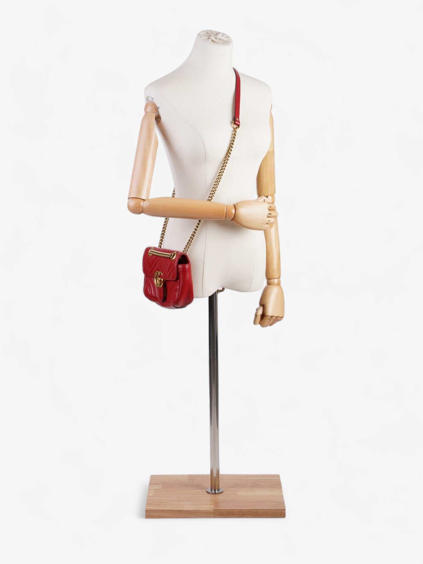 Gucci Marmont Flap Red Matelasse Leather Small