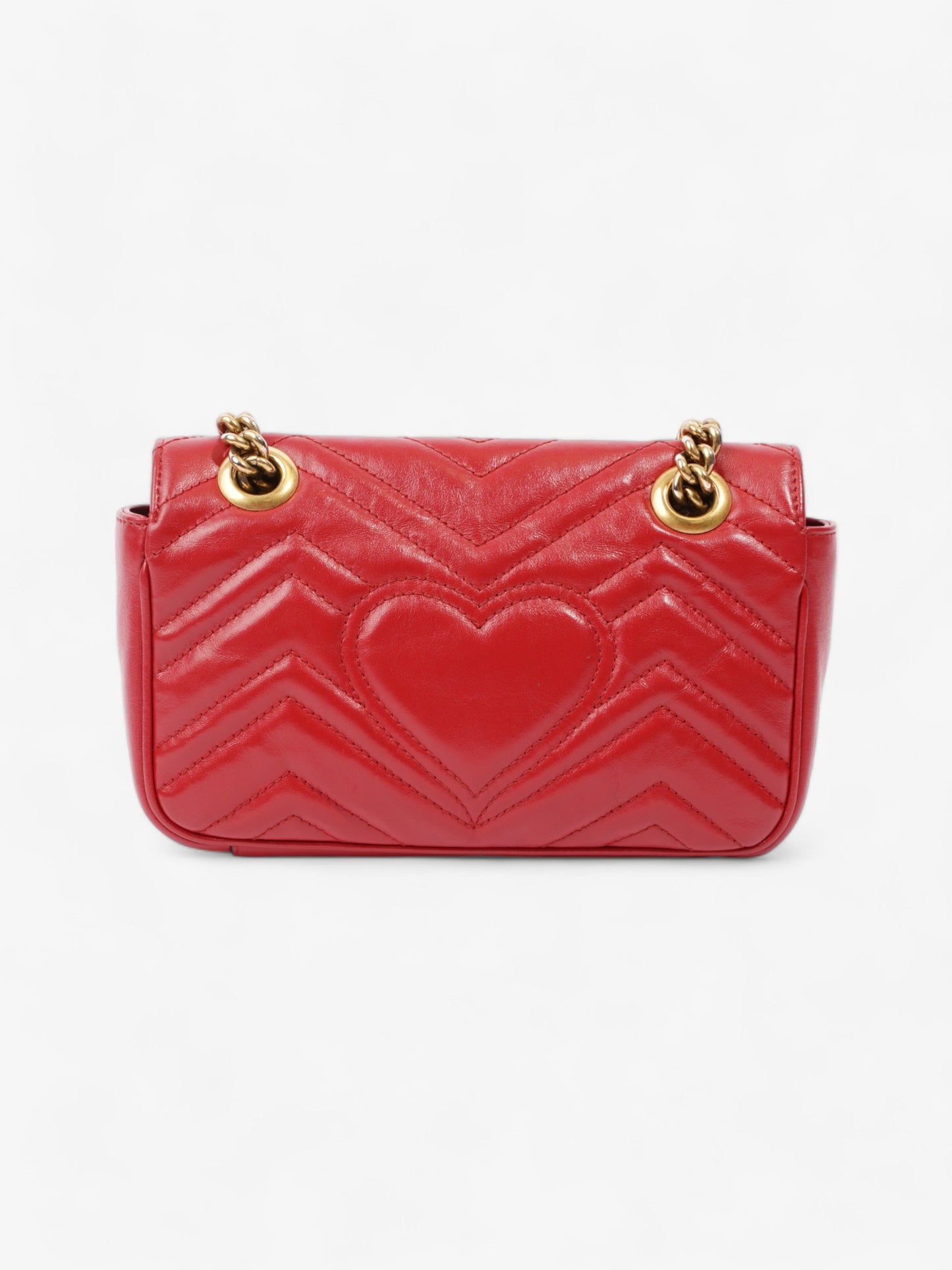 Gucci Marmont Flap Red Matelasse Leather Small