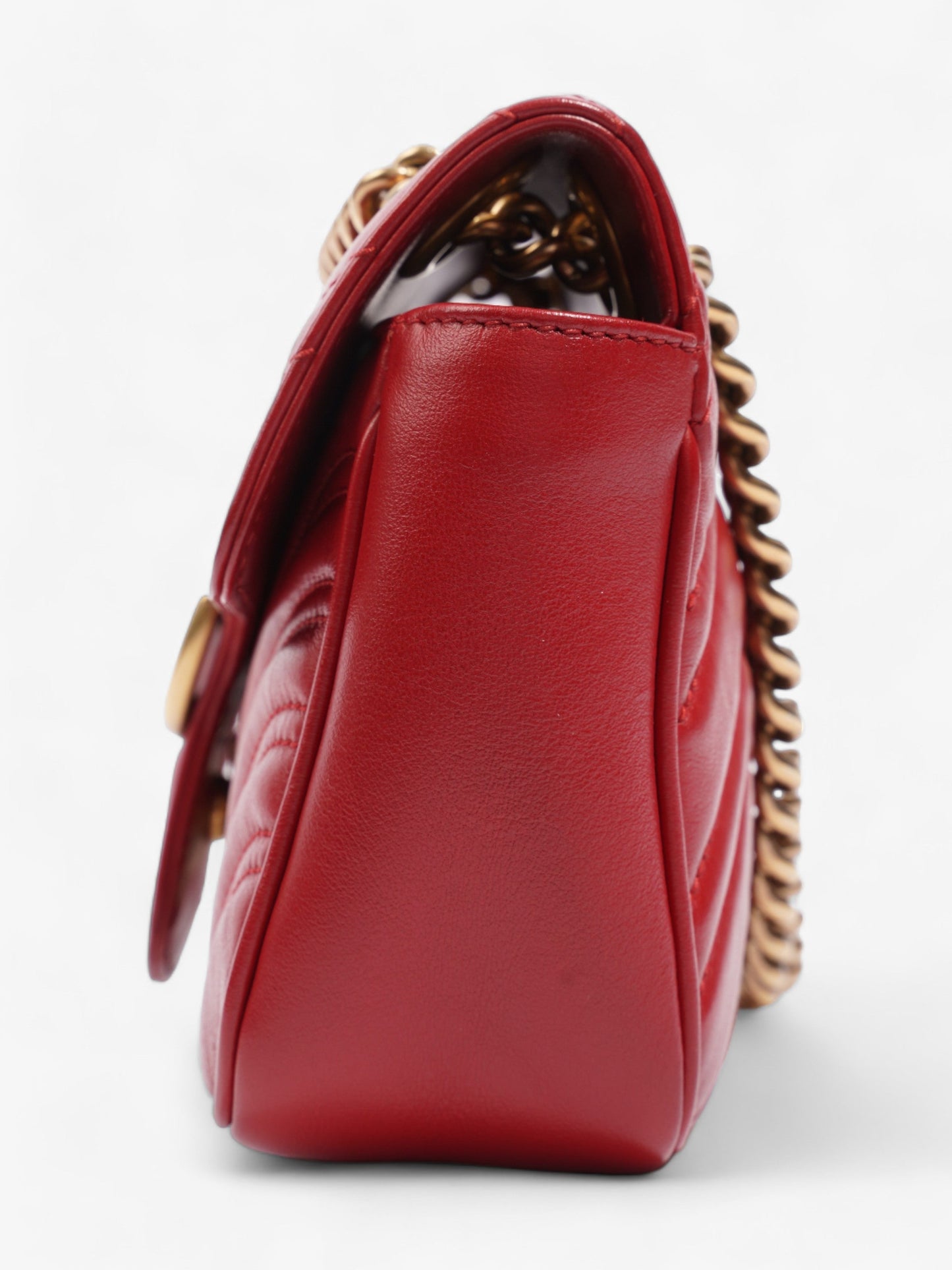 Gucci Marmont Flap Red Matelasse Leather Small
