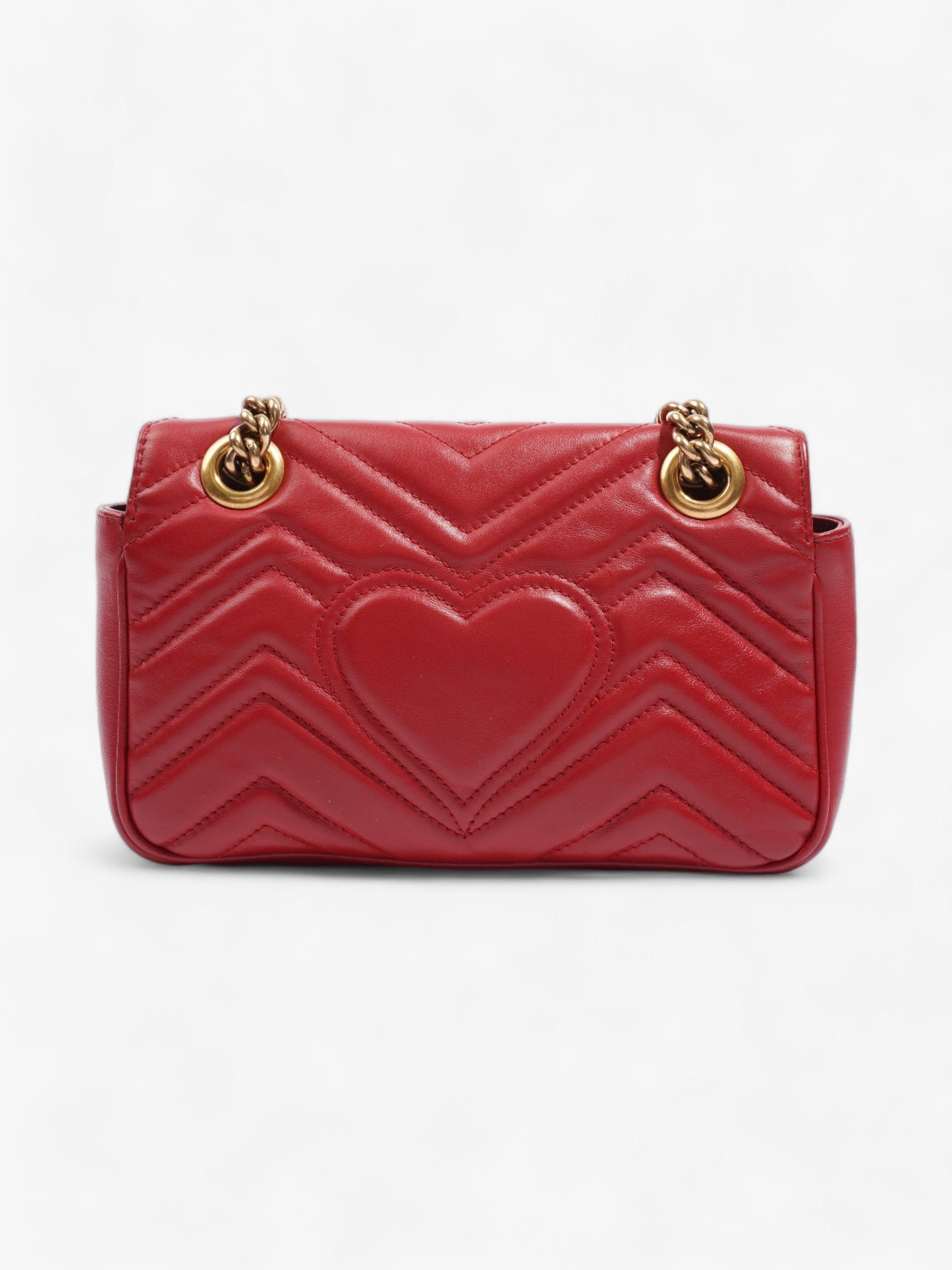 Gucci Marmont Flap Red Matelasse Leather Small