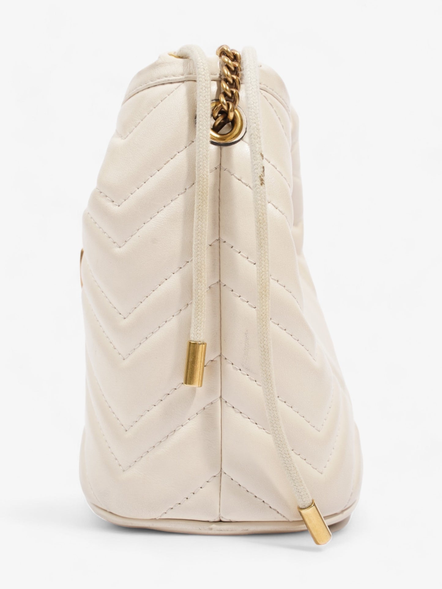 Gucci Marmont Bucket Bag White Leather