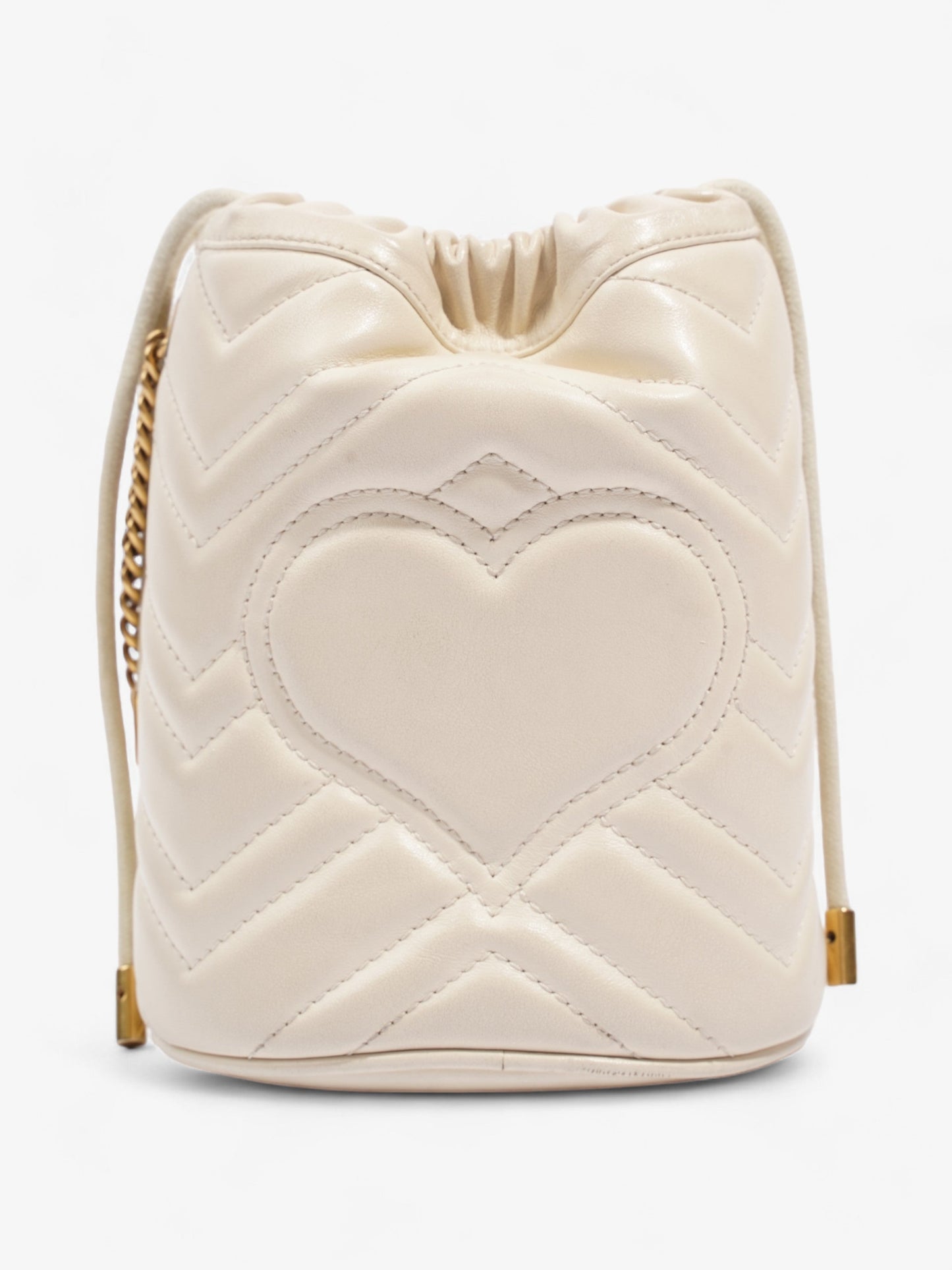 Gucci Marmont Bucket Bag White Leather