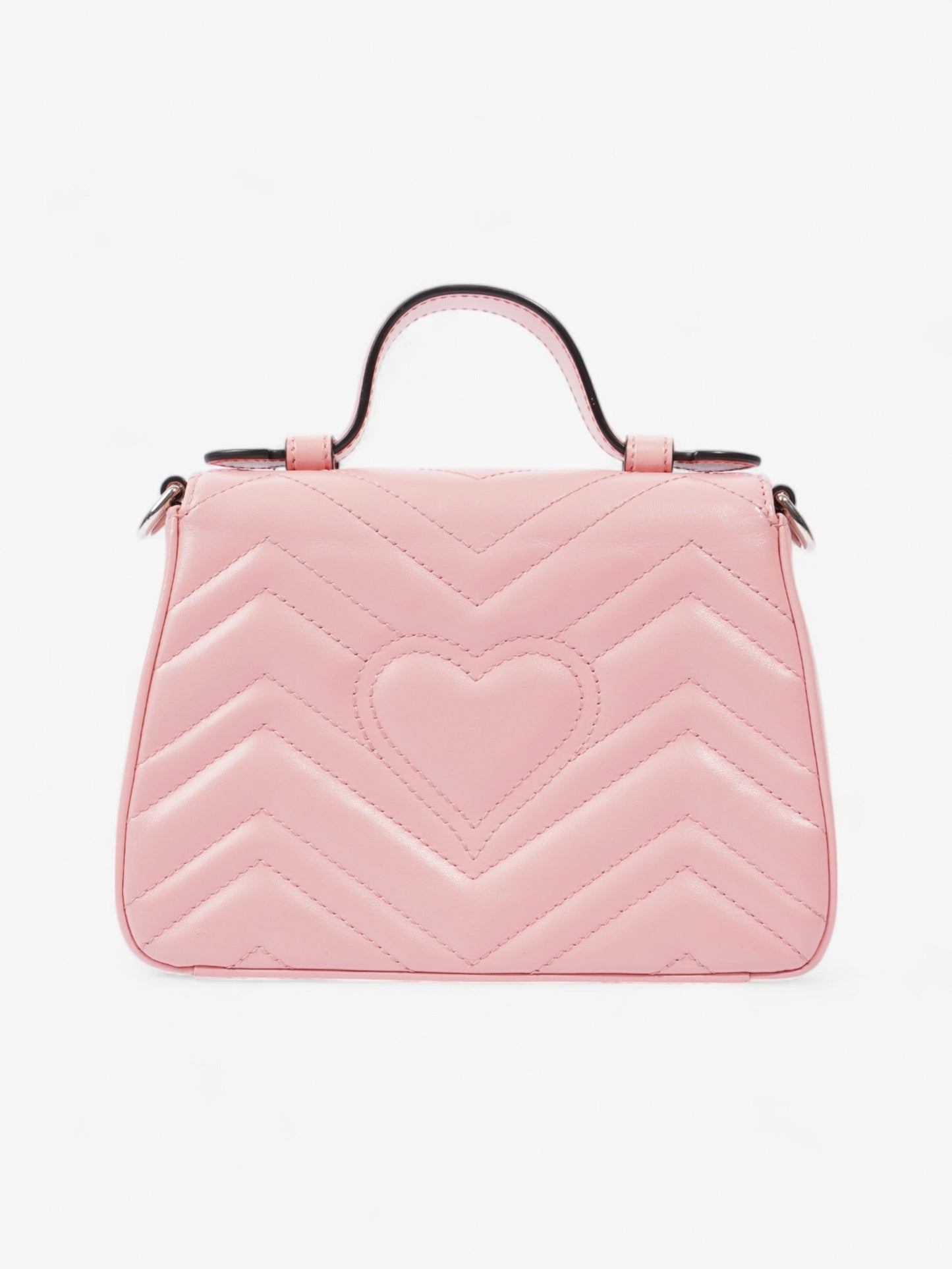 Gucci GG Marmont Top Handle Bag Pink Matelasse Leather Mini