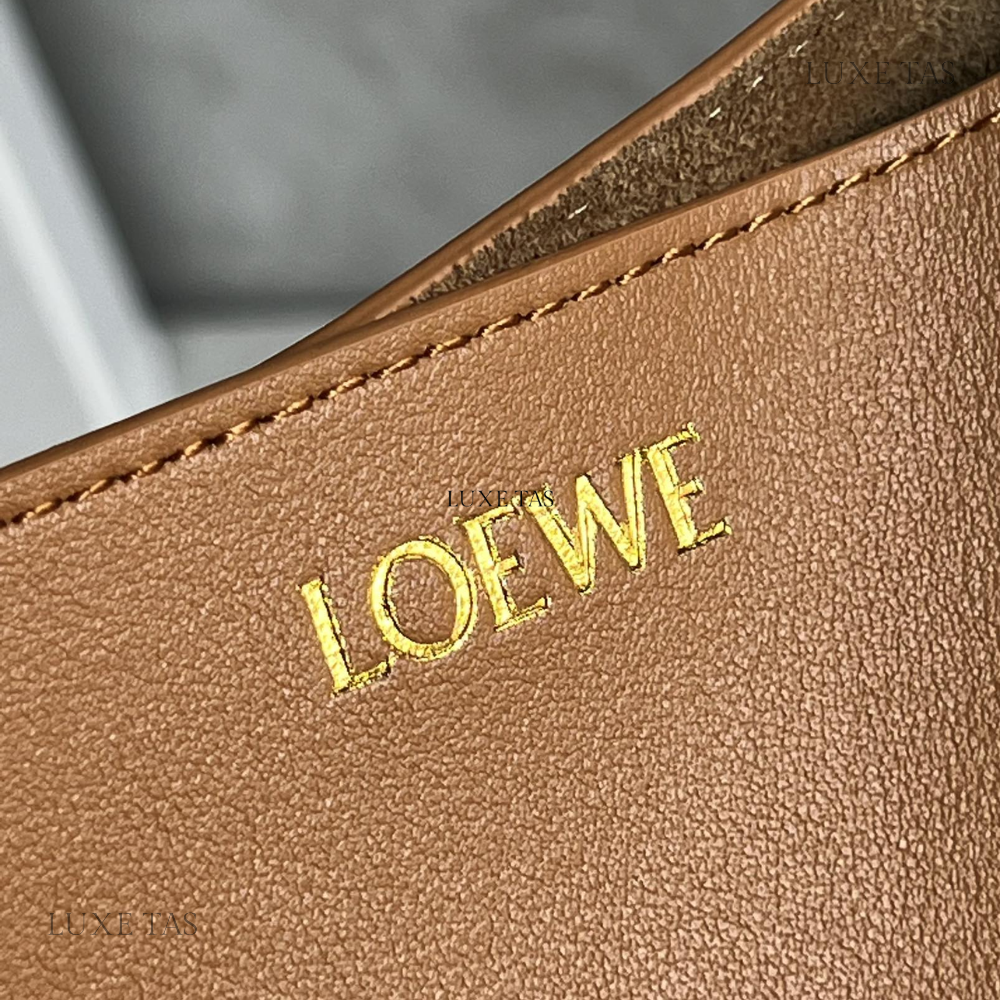 Warm Desert Puzzle Fold Tote In Shiny Calfskin Leather Tote Bag for Women