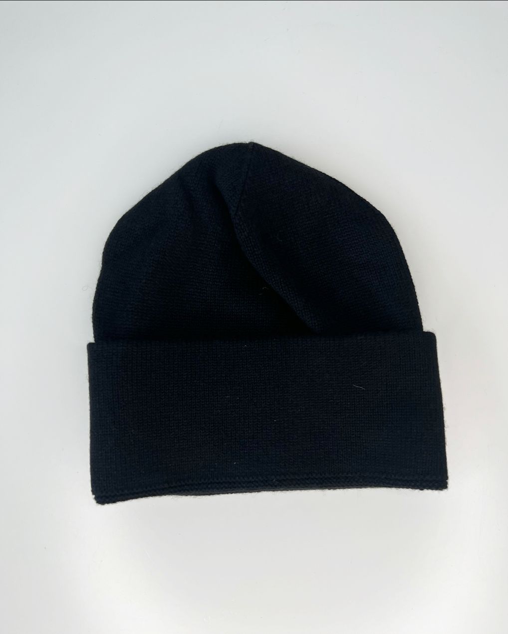 Chanel Black Knitted Gold Logo Beanie