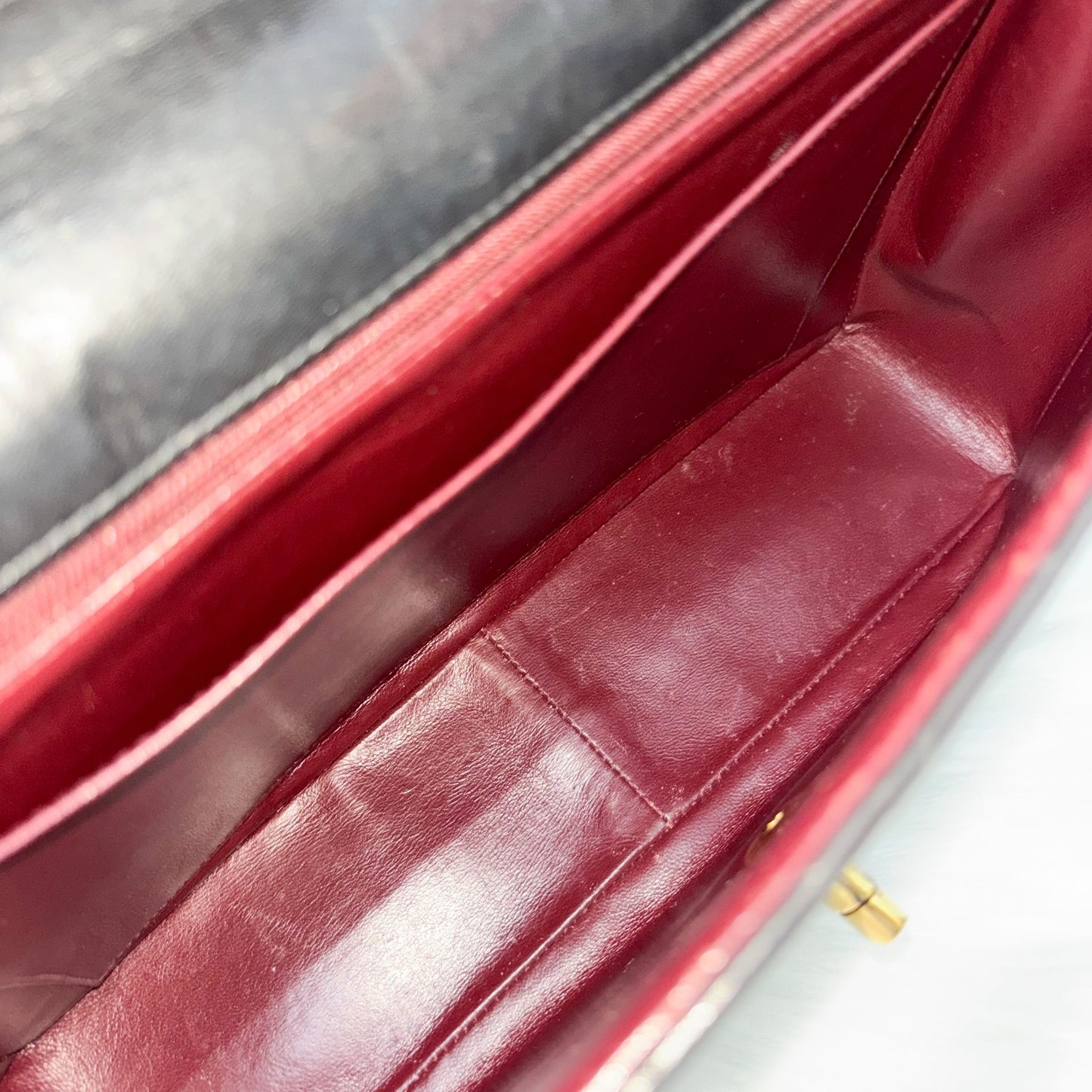 Chanel Vintage Jumbo / Maxi Flap with XL CC Logo in Black Lambskin and 24K Gold-Plated HW