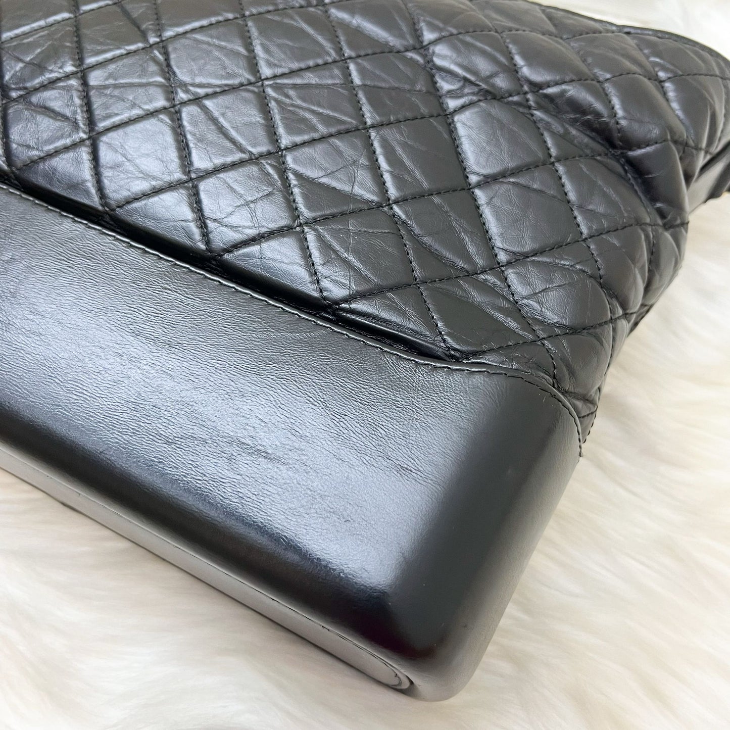 Chanel Large Gabrielle Hobo in Black Distressed Calfskin and 3 Tone HW