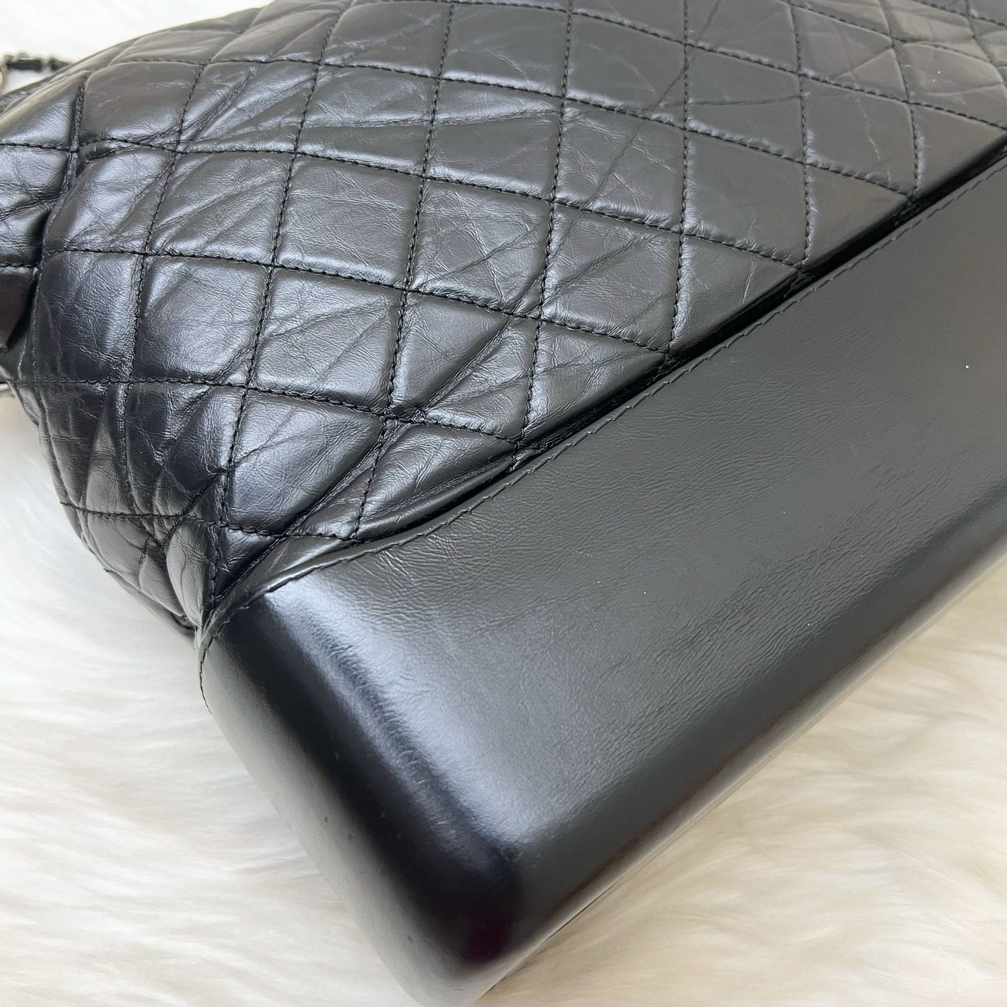 Chanel Large Gabrielle Hobo in Black Distressed Calfskin and 3 Tone HW