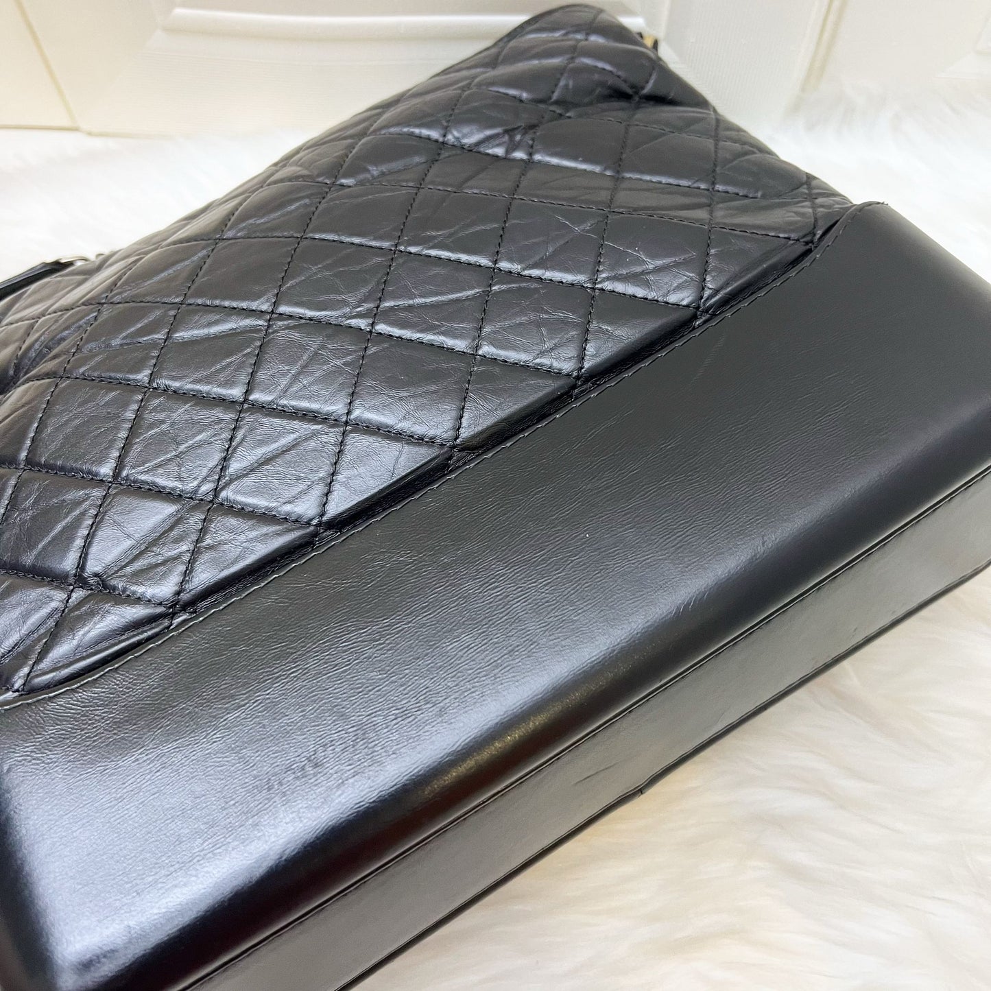 Chanel Large Gabrielle Hobo in Black Distressed Calfskin and 3 Tone HW