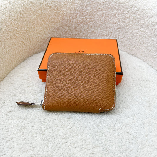 Hermes Silk in Wallet in Gold Epsom Leather and GHW