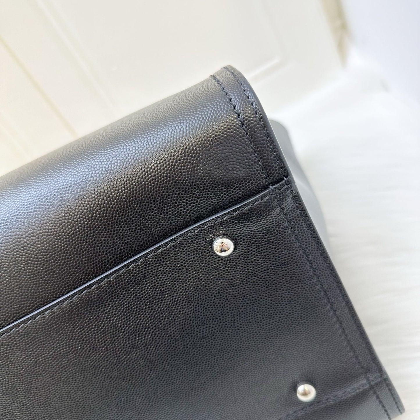 Chanel Medium / Large Deauville Tote in Black Caviar and SHW