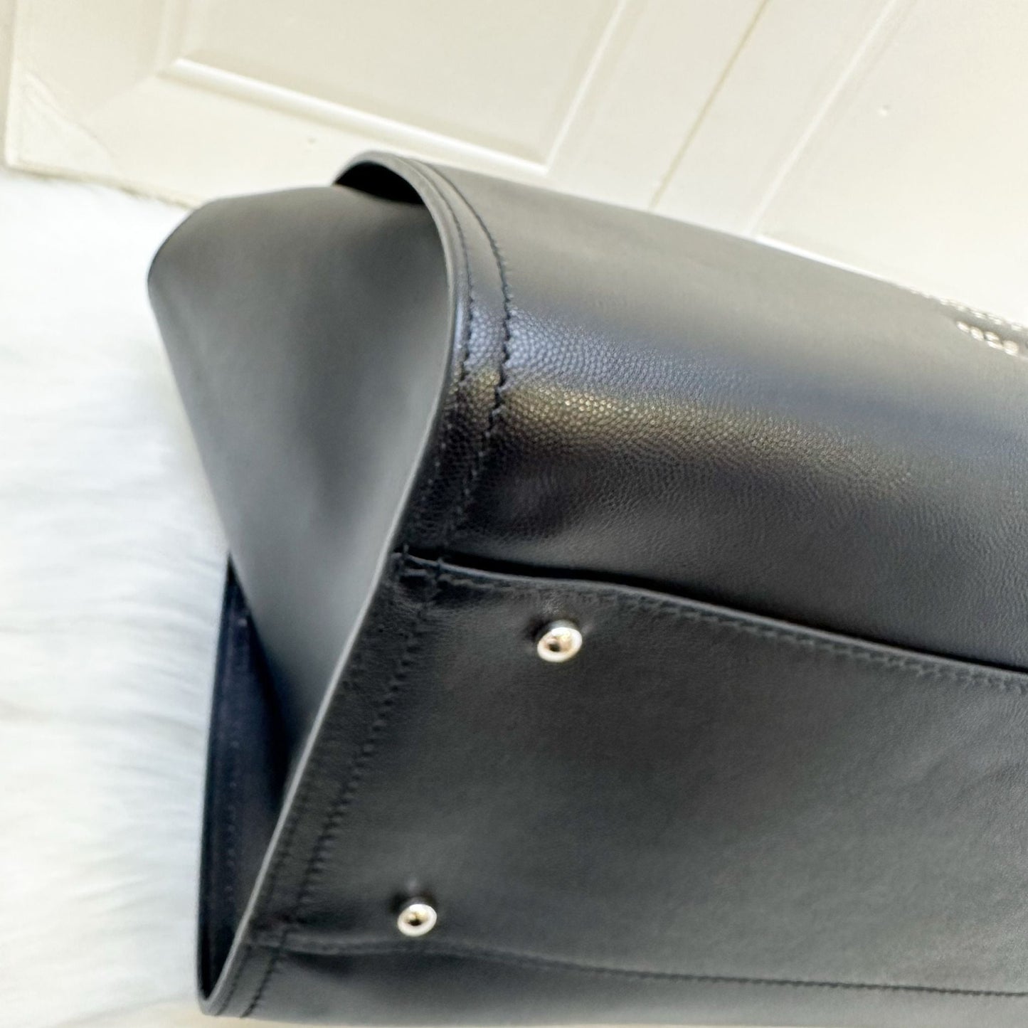 Chanel Medium / Large Deauville Tote in Black Caviar and SHW