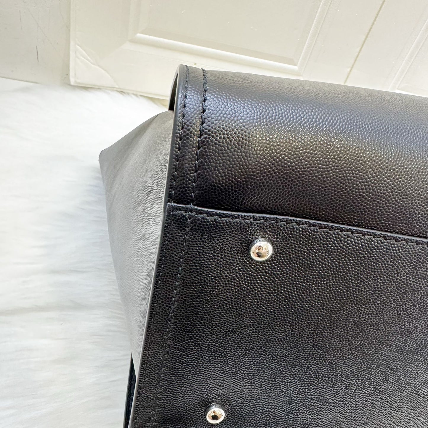 Chanel Medium / Large Deauville Tote in Black Caviar and SHW