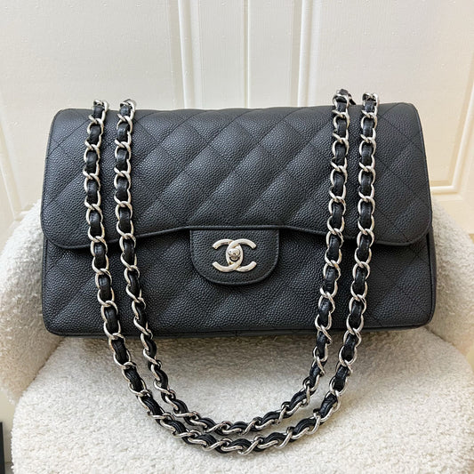 Chanel Jumbo Classic Flap DF in Black Caviar and SHW
