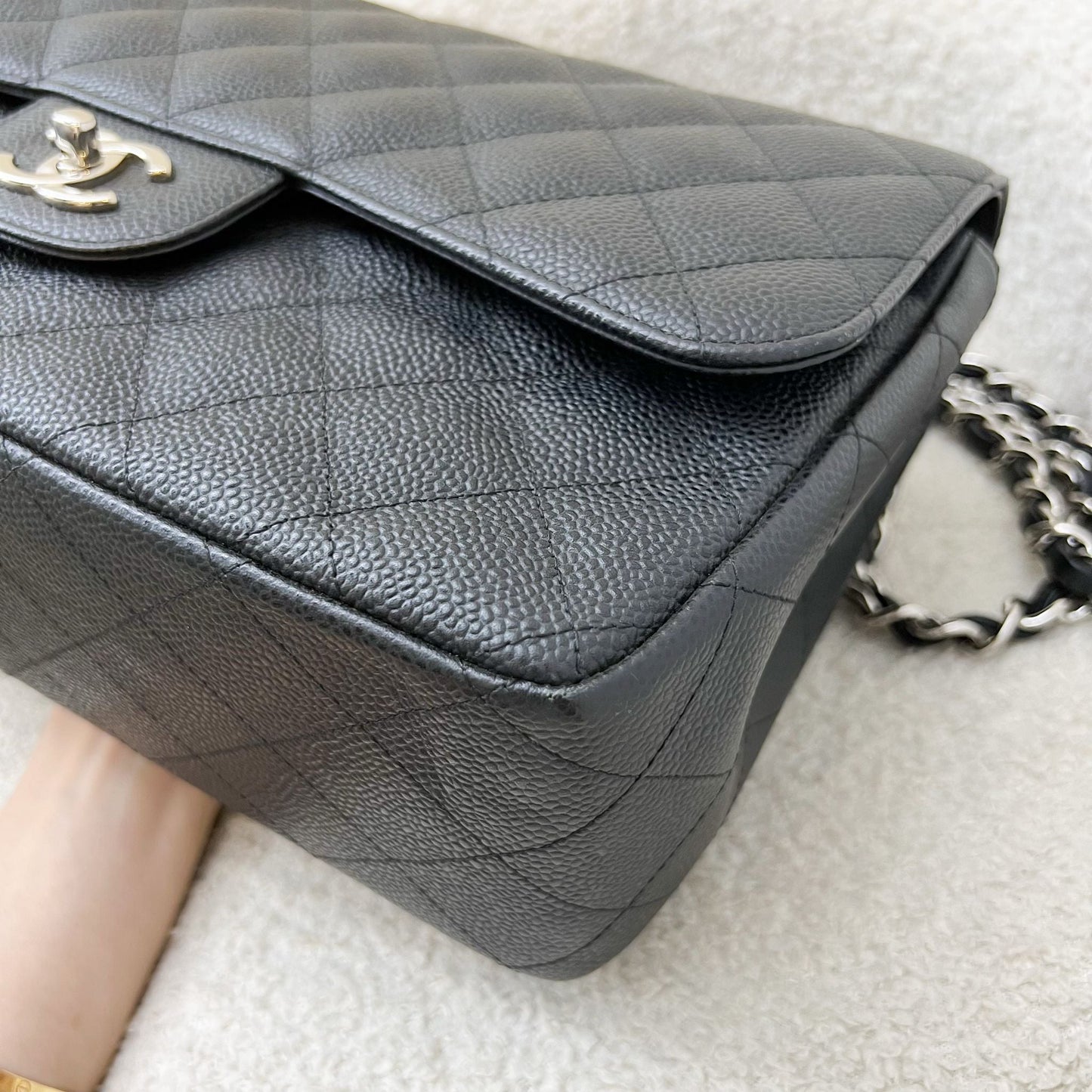 Chanel Jumbo Classic Flap DF in Black Caviar and SHW