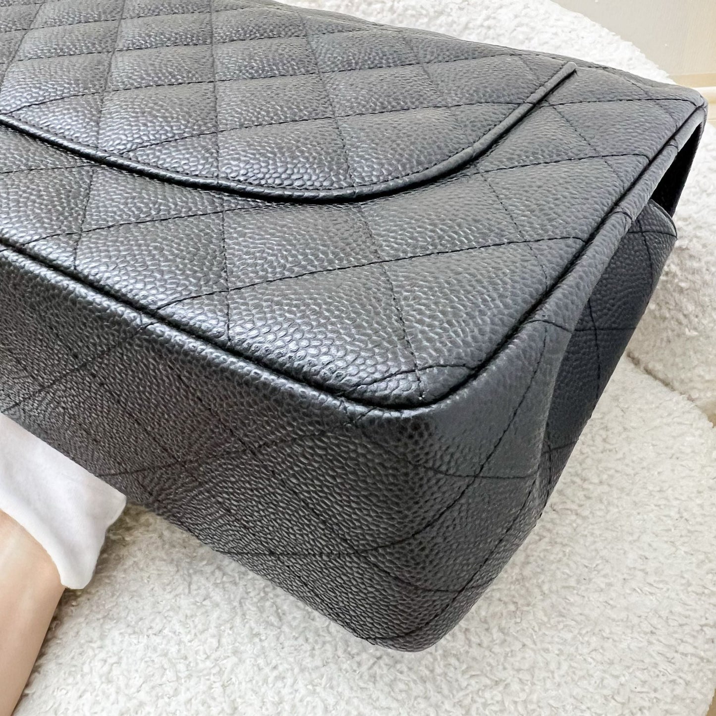 Chanel Jumbo Classic Flap DF in Black Caviar and SHW