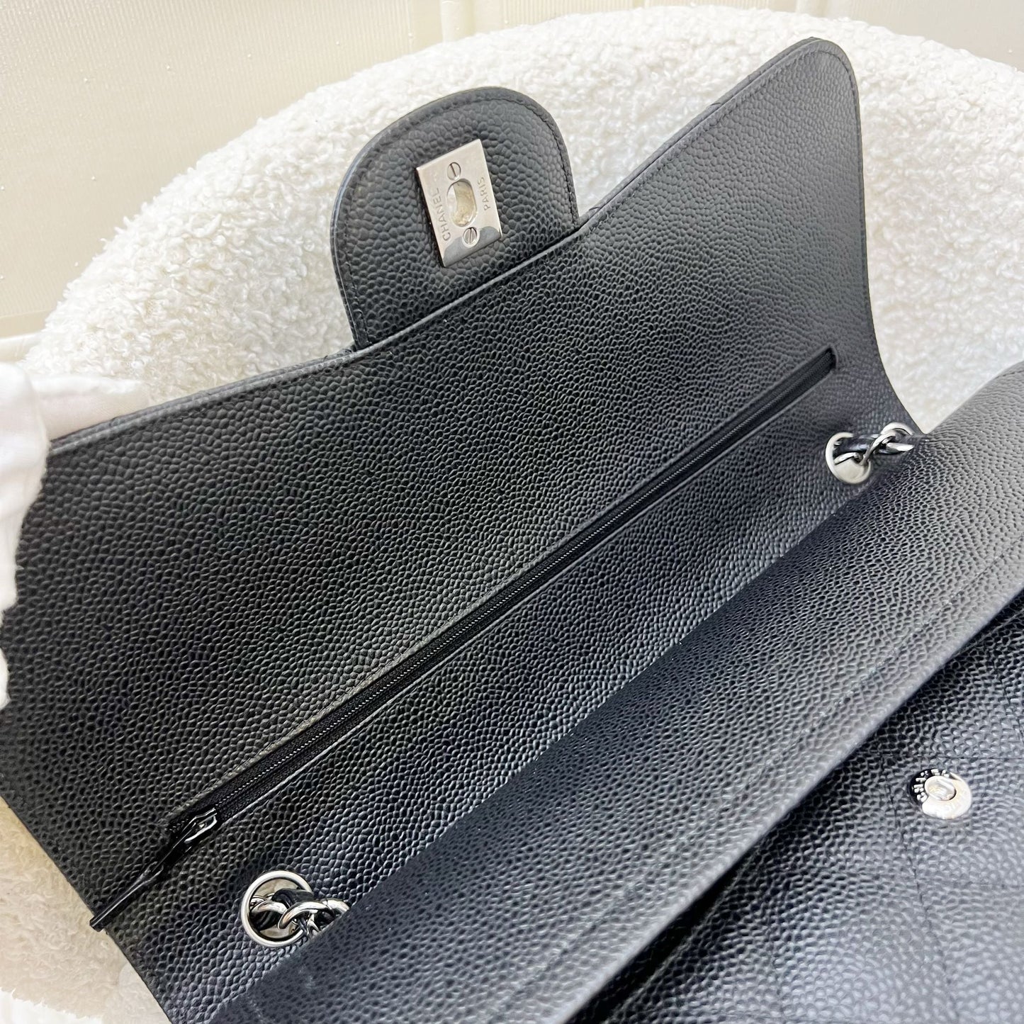 Chanel Jumbo Classic Flap DF in Black Caviar and SHW