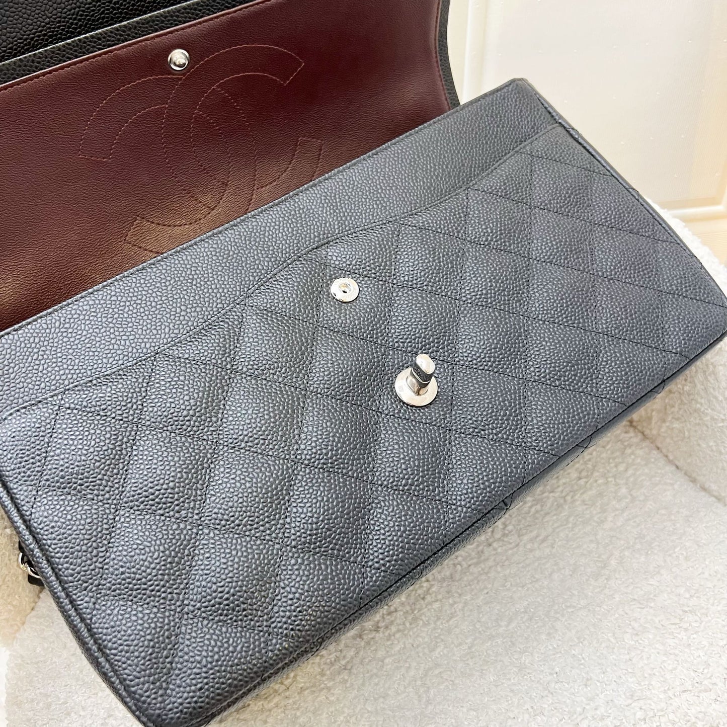 Chanel Jumbo Classic Flap DF in Black Caviar and SHW